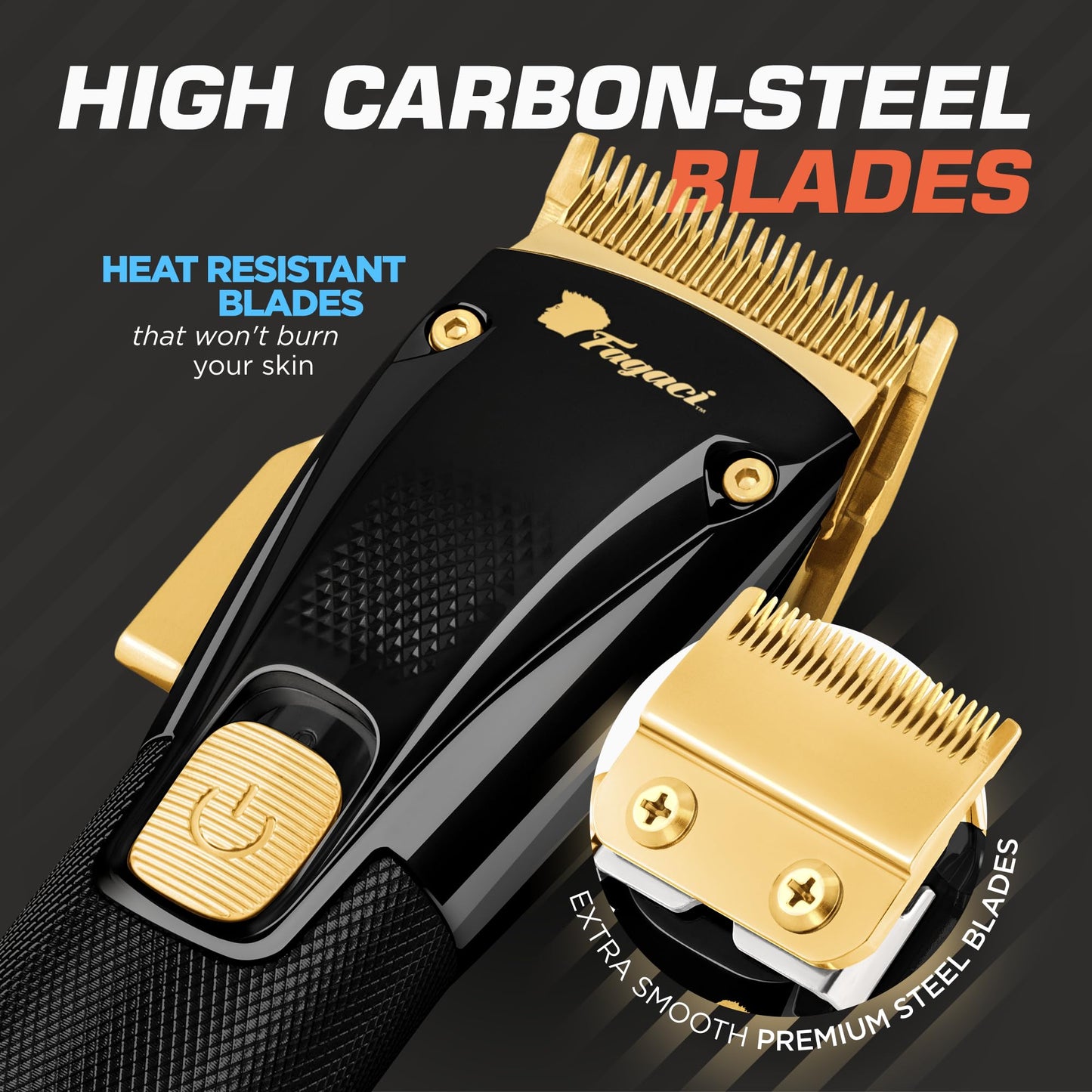 Fagaci Professional Hair Clippers for Barbers with Precise Cutting, Turbo Power Cordless Hair Clippers for Men Professional, Clippers for Hair Cutting, Maquina de Cortar Cabello, Men Hair Clippers Kit