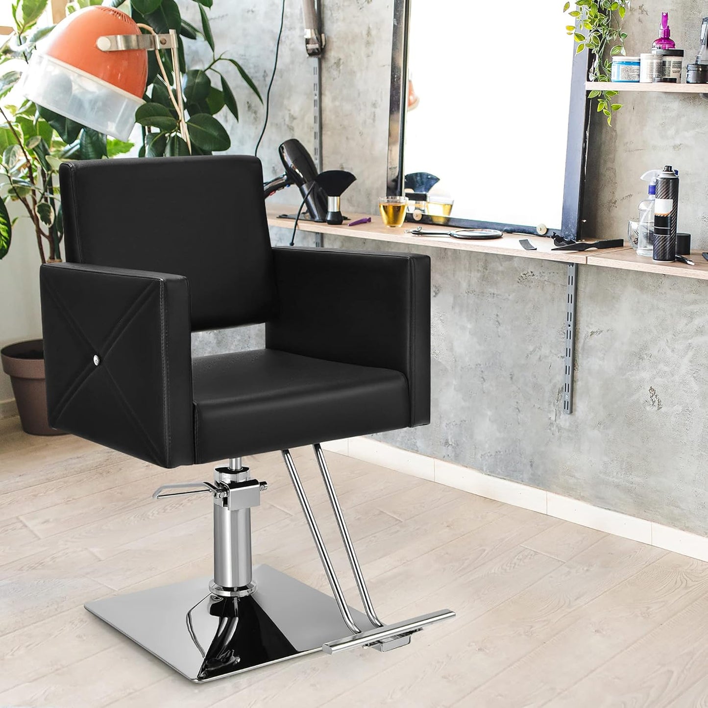 DORTALA Salon Chair for Hair Stylist, Adjustable Multi-purpose Barber Chair with Hydraulic Pump, 360 Degrees Swivel, Classic Styling Beauty Spa Equipment for Women & Men, 330 LBS, Black