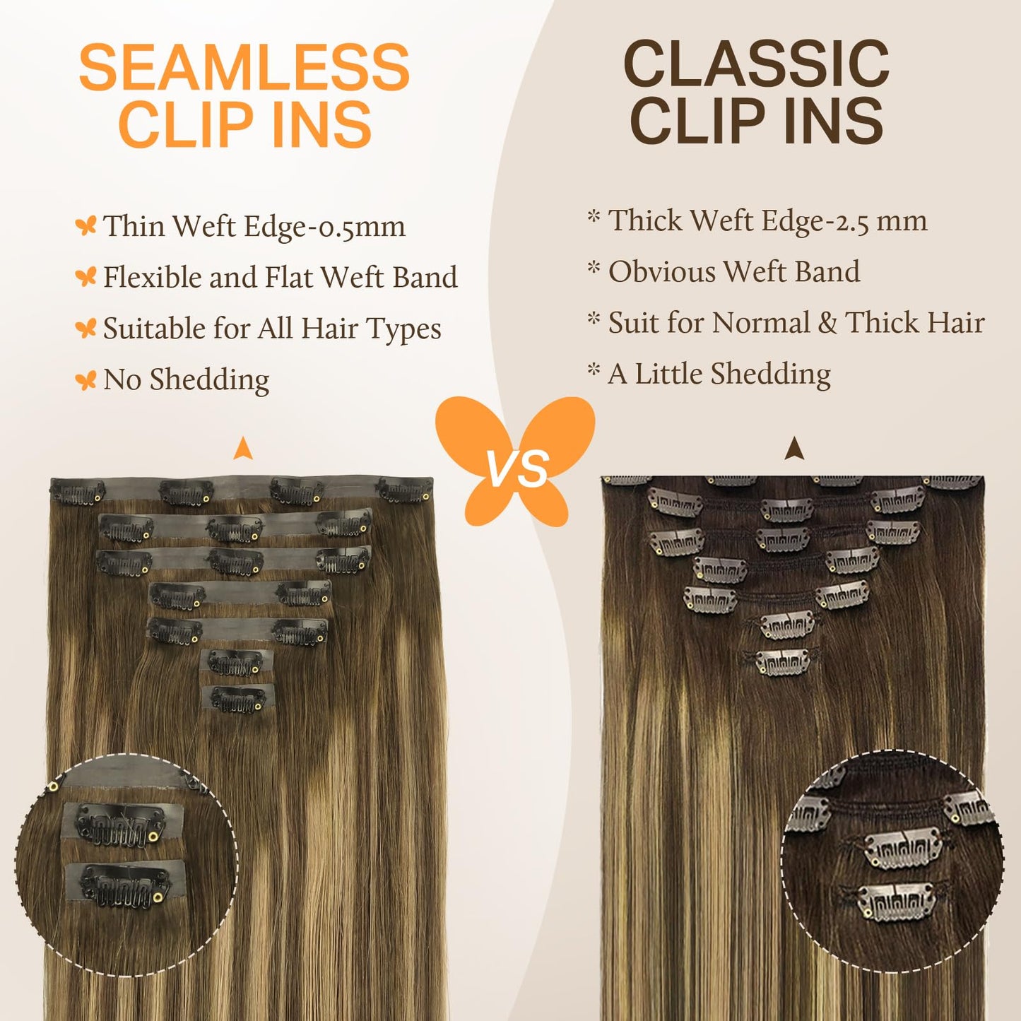 DOORES Seamless Clip in Hair Extensions Real Human Hair, Jet Black 150g 7pcs 20 Inch, Hair Extensions Clip in Human Hair Extensions Clip ins with Thin Weft Thick Straight Hair