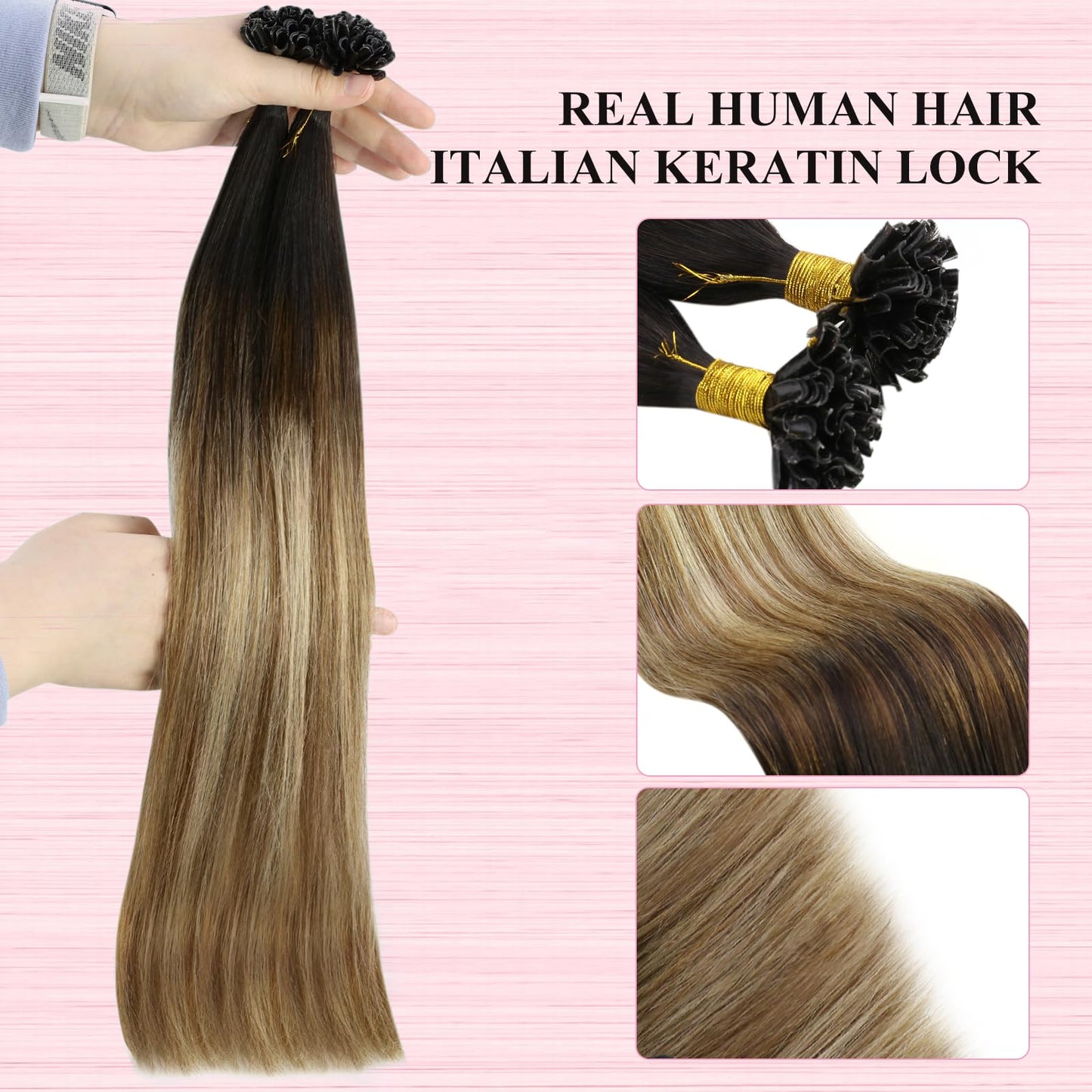 REMY premium Micro Link Hair Extensions Highlight Micro Loop Hair Extensions Real Human Hair Light Brown Highlights Blonde Micro Extensions Real Human Hair Add Hair Volume 18 Inch 50s/50g