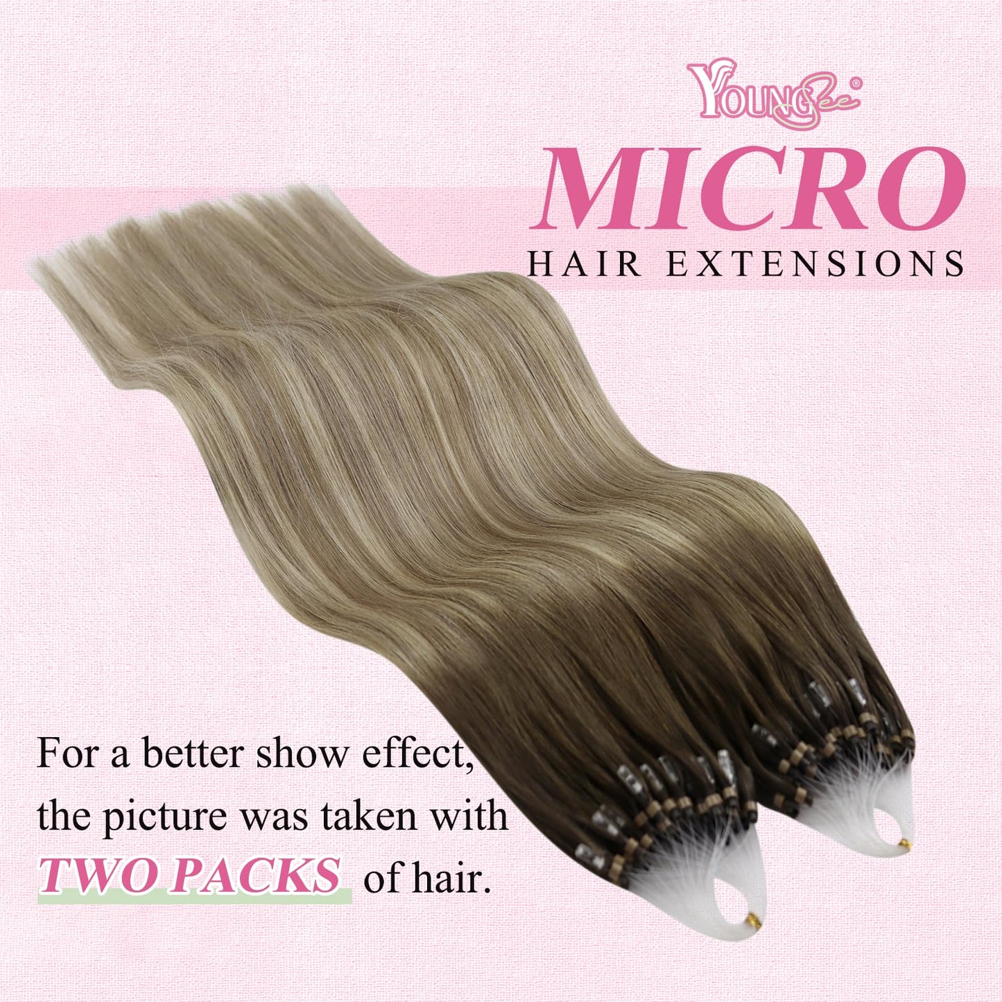 REMY premium Micro Link Hair Extensions Highlight Micro Loop Hair Extensions Real Human Hair Light Brown Highlights Blonde Micro Extensions Real Human Hair Add Hair Volume 18 Inch 50s/50g