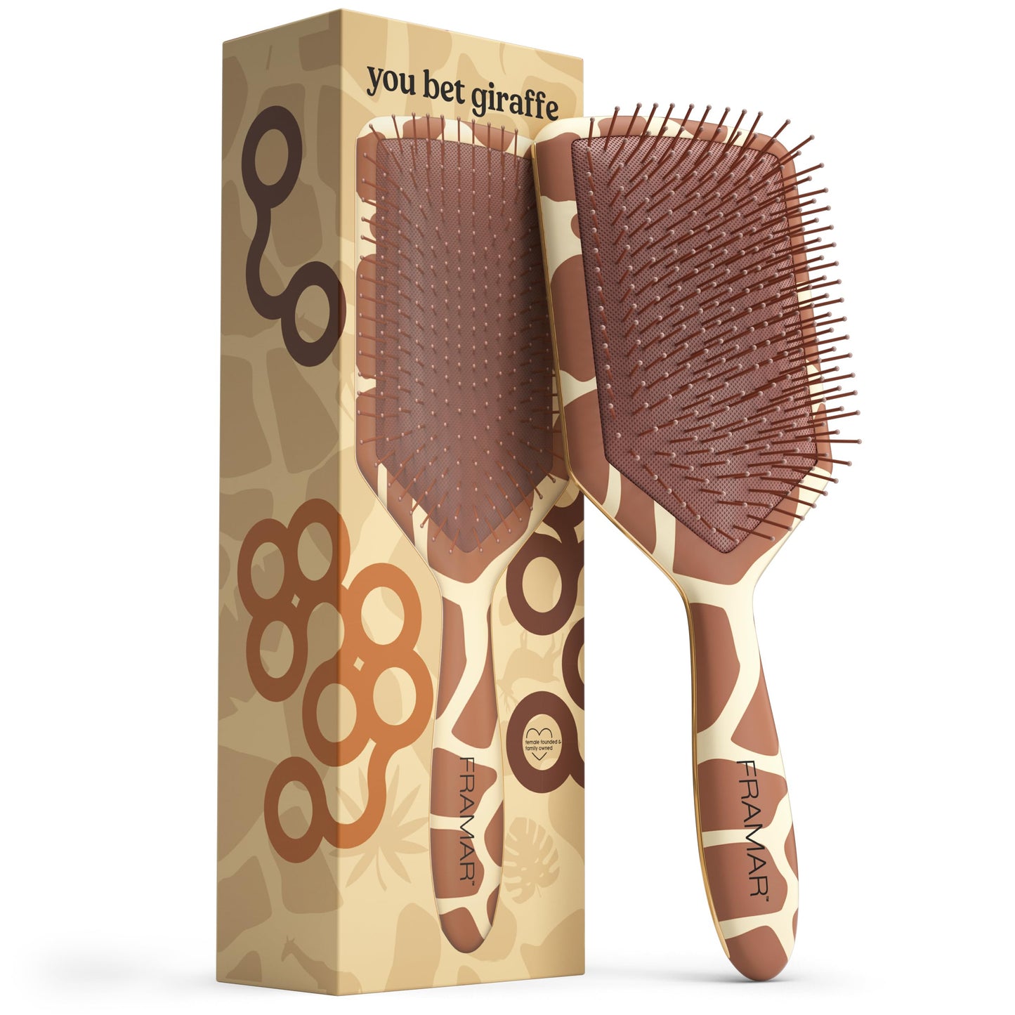 FRAMAR Detangling Hair Brush, Paddle Brush – Elegant Hair Brush For Women, Detangler Brush, Brosse A Cheveux, Curly Hair Brush, Hair Detangler for Women, Men and Children - Cow Print