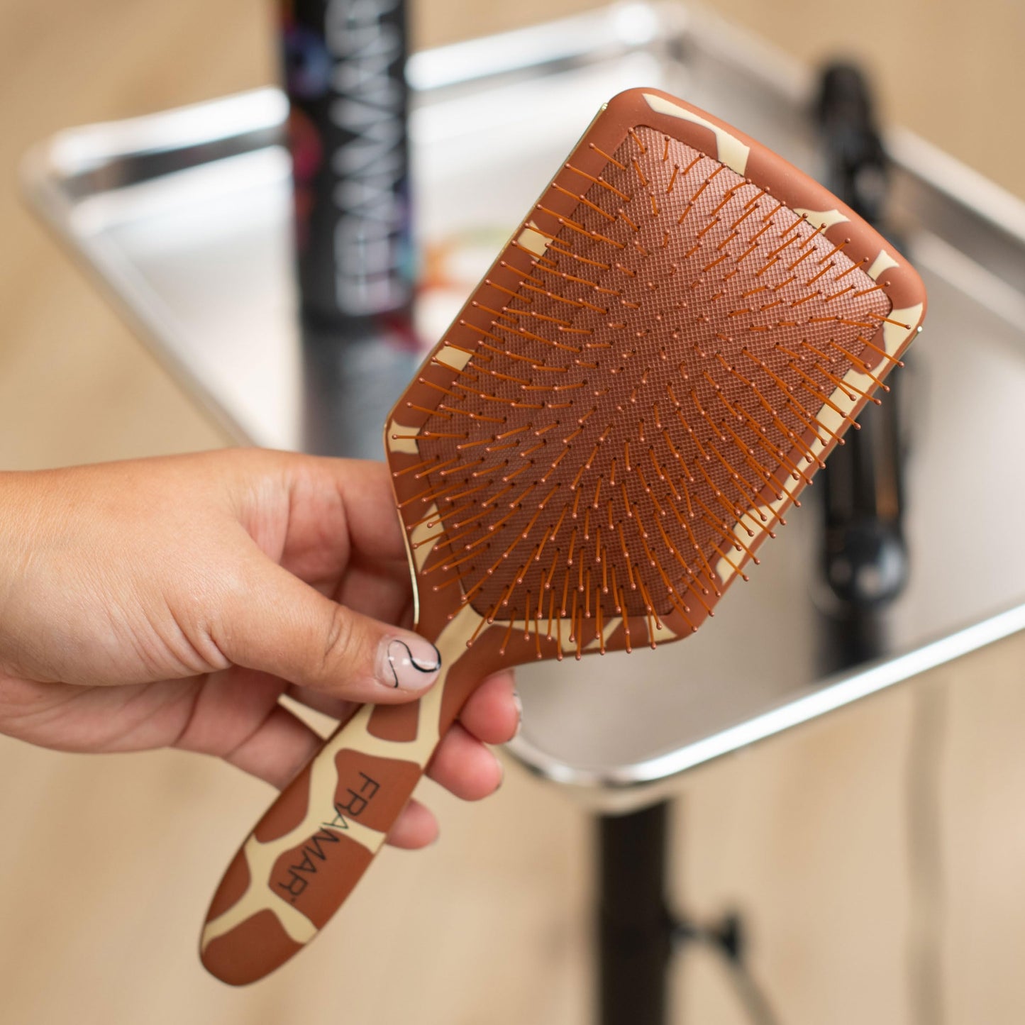 FRAMAR Detangling Hair Brush, Paddle Brush – Elegant Hair Brush For Women, Detangler Brush, Brosse A Cheveux, Curly Hair Brush, Hair Detangler for Women, Men and Children - Cow Print