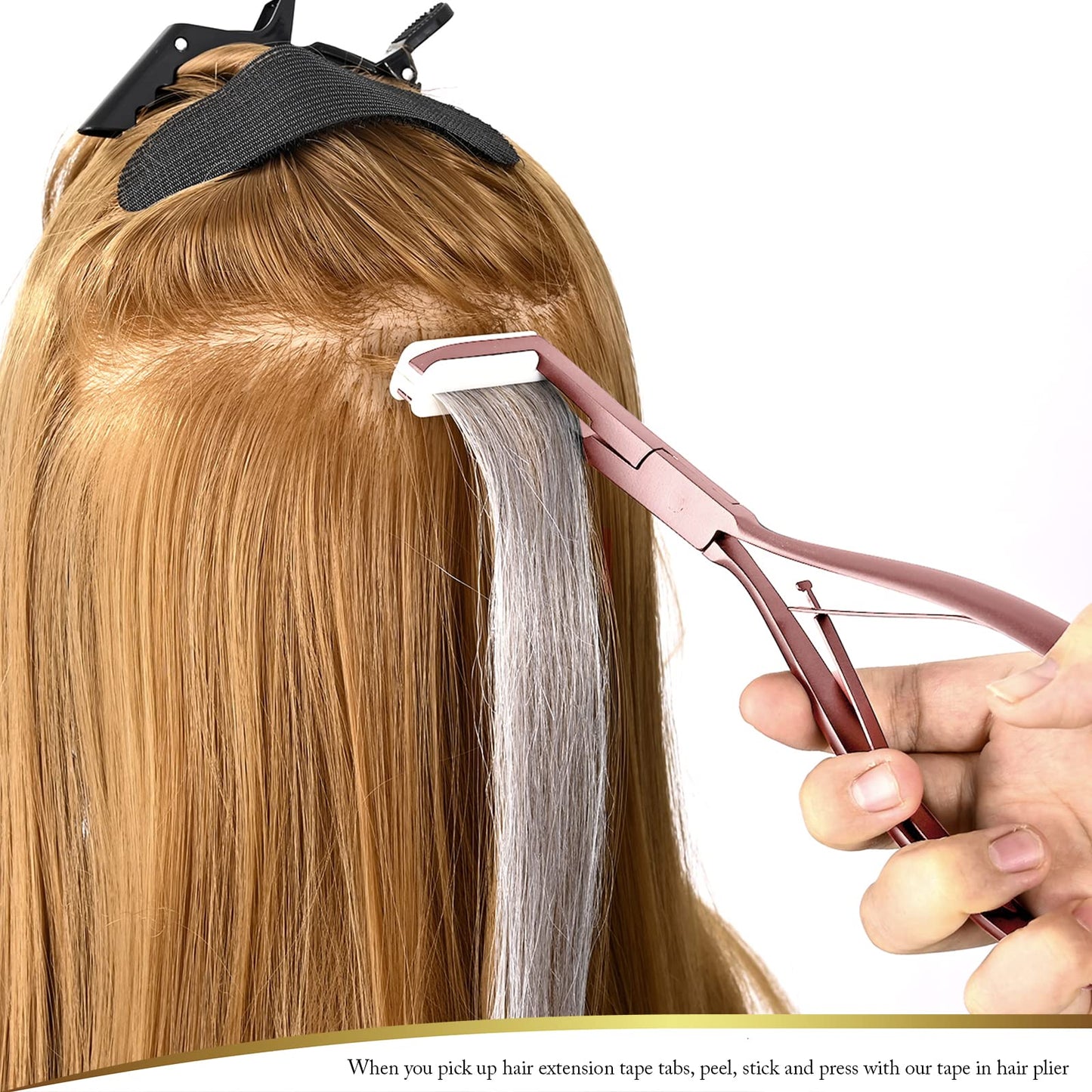 EHDIS Hair Extension Tool Tape in Hair Extensions Plier Stainless Steel Flat Surface Extensions Tape Sealing Clamp Pliers Tool (Multi)