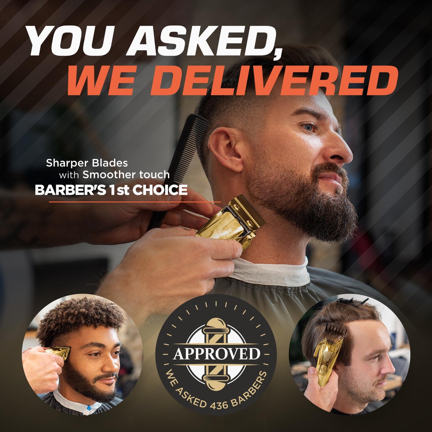 Fagaci Professional Hair Clippers for Barbers with Precise Cutting, Turbo Power Cordless Hair Clippers for Men Professional, Clippers for Hair Cutting, Maquina de Cortar Cabello, Men Hair Clippers Kit
