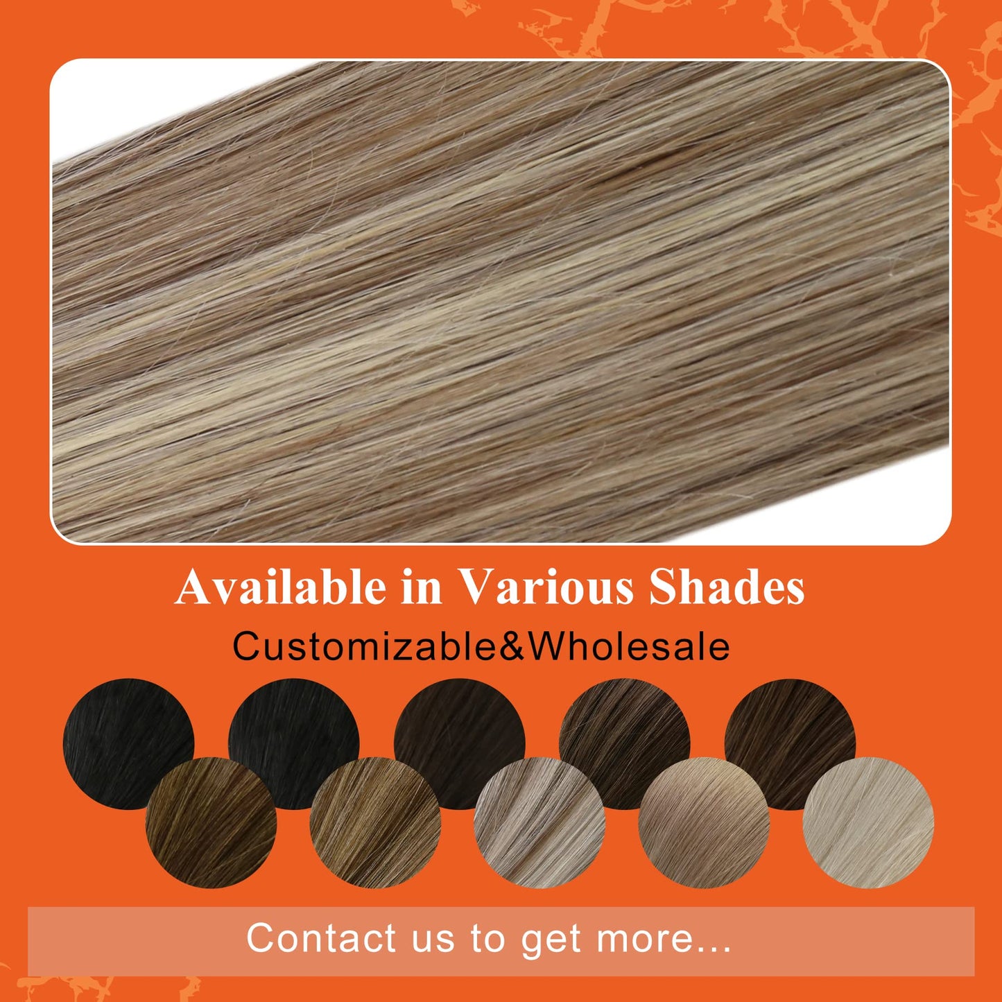 Full Shine Cold Fusion Prebonded Human Hair Extensions with Microbeads Color 18 Ash Blonde Highlighted 613 Blonde Micro Link Straight Hair 22 Inch Natural Hair Extensions for Women 50 Strands