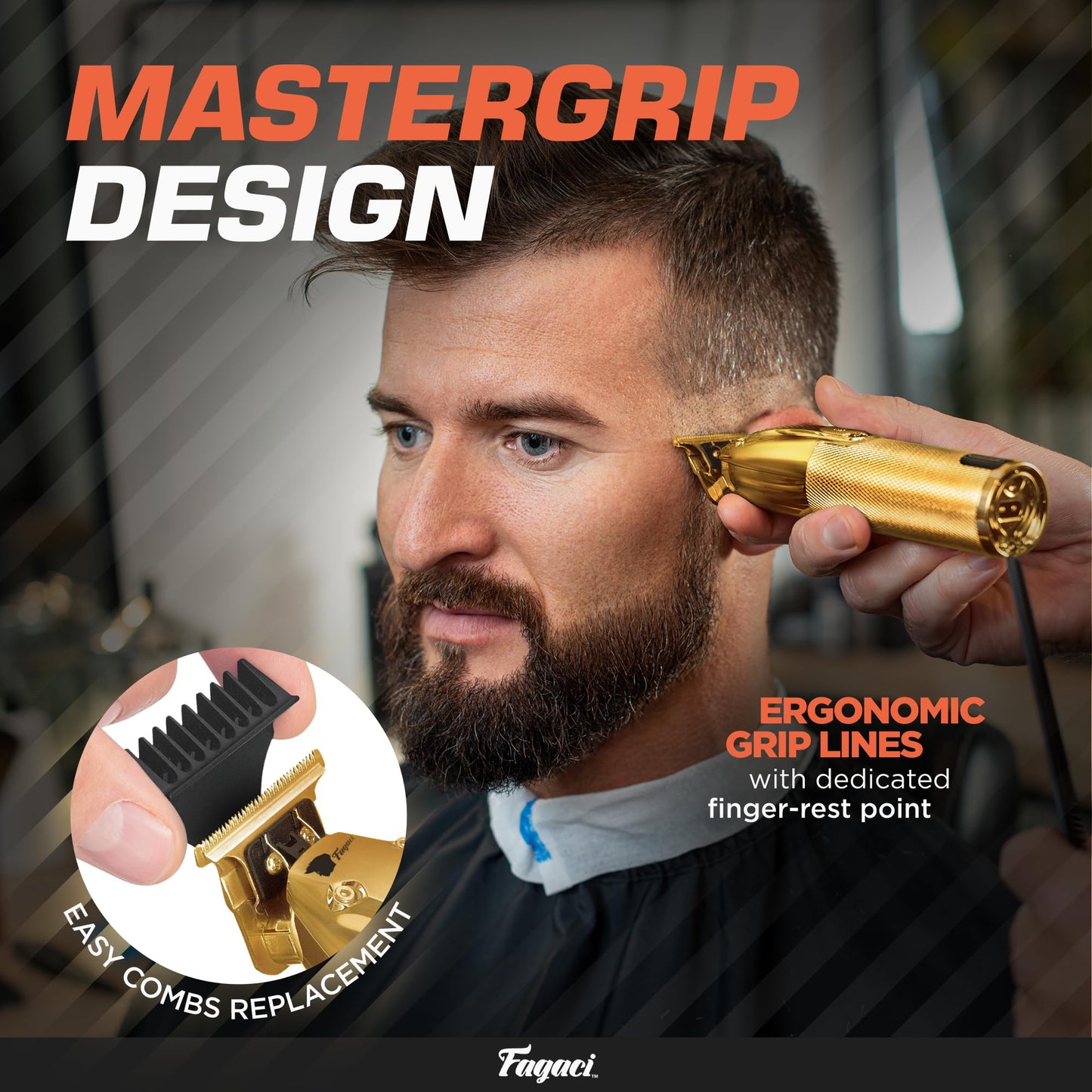 Fagaci Cordless Trimmers for Barbers - Turbo Power with Precise Cutting, Hair Liners for Men Clippers, T-Blade Trimmer for Men, Professional Zero Gapped Hair Trimmer for Men, T-Outliner Barber Trimmer