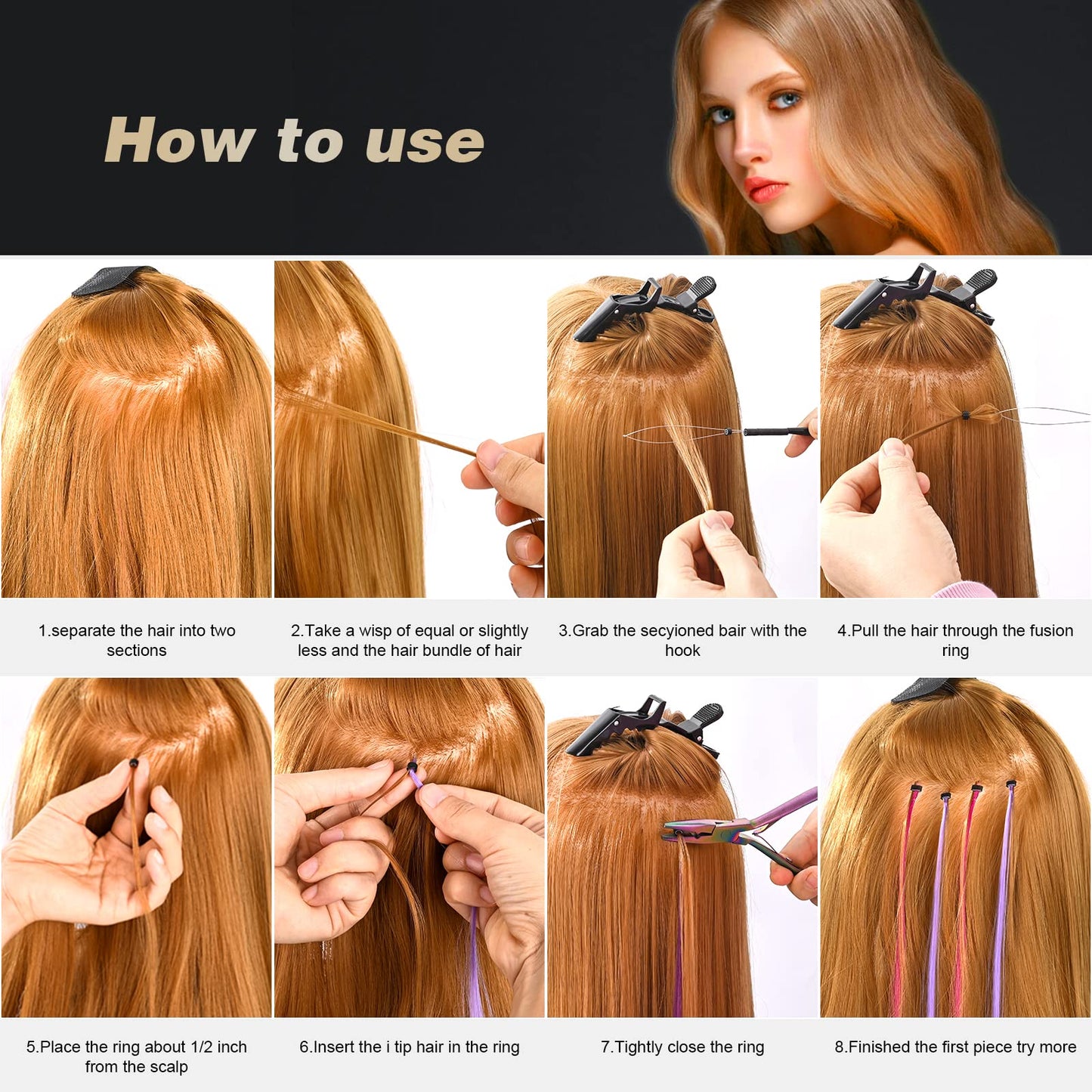 EHDIS Tape in Hair Extensions Pliers Stainless Steel Flat Surface Extensions Tape Sealing Clamp Pliers Tool (Type A)