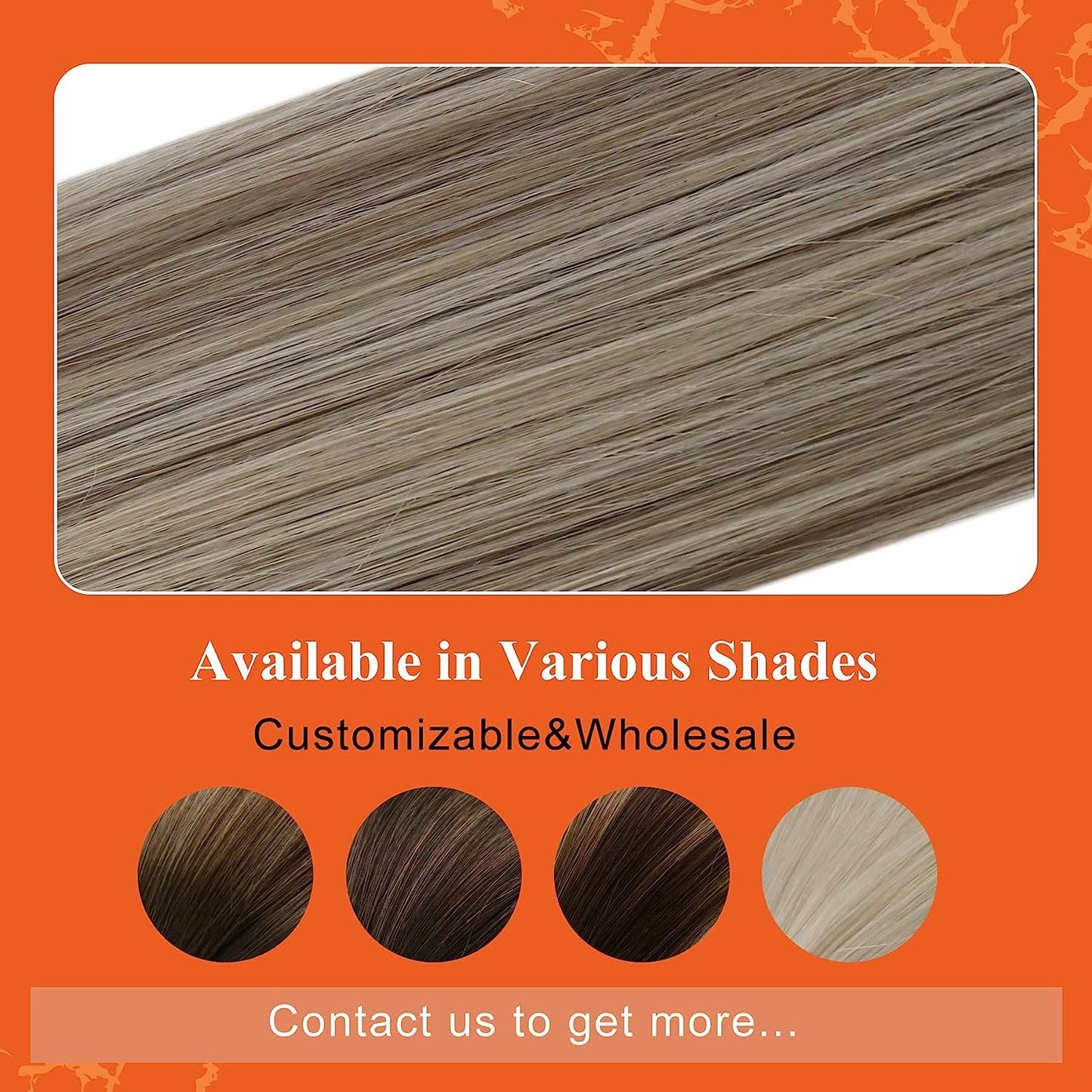 Full Shine Cold Fusion Prebonded Human Hair Extensions with Microbeads Color 18 Ash Blonde Highlighted 613 Blonde Micro Link Straight Hair 22 Inch Natural Hair Extensions for Women 50 Strands