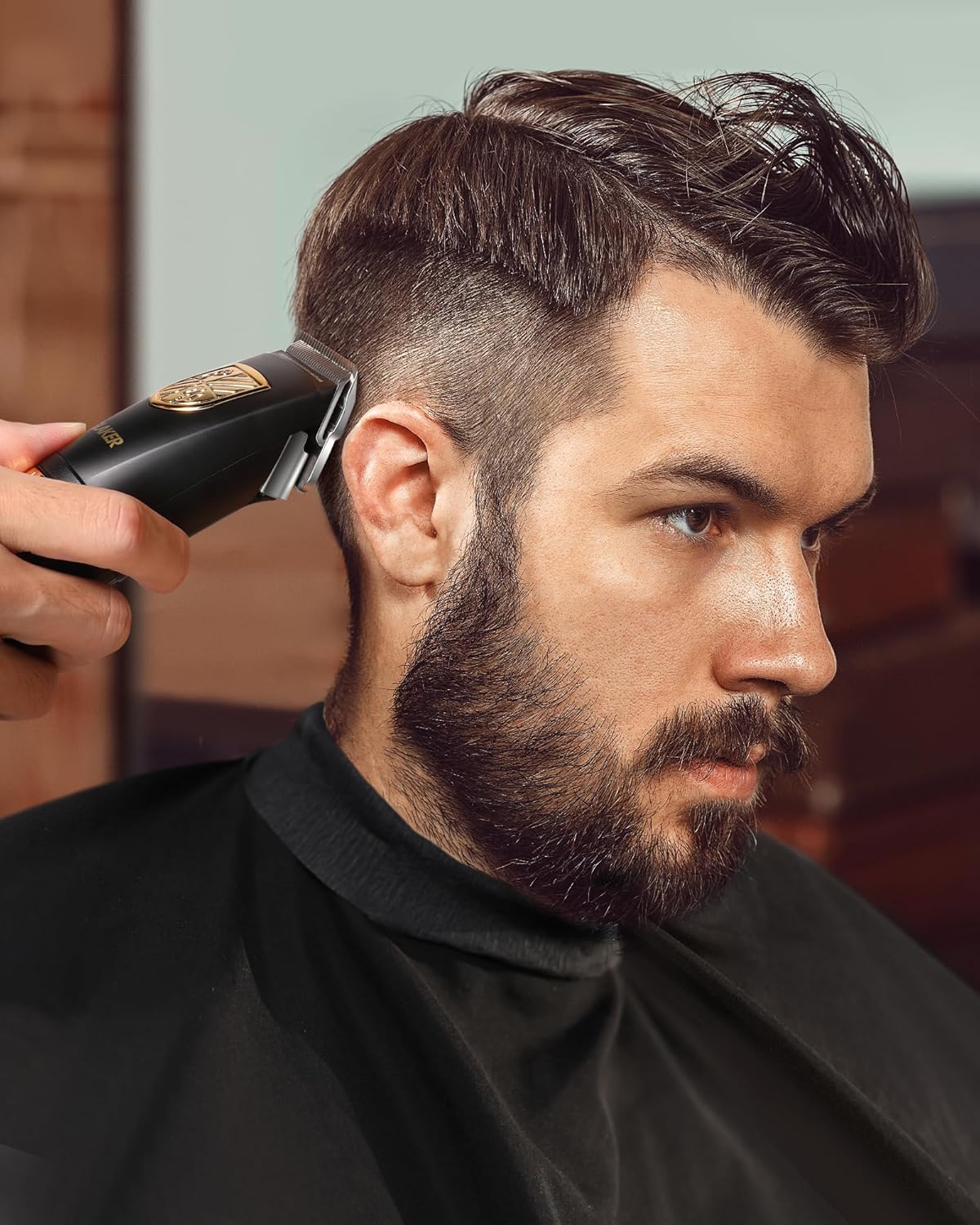 GLAKER Professional Hair Clippers for Men - Cordless Hair Clippers and Hair Trimmer Combo, Complete Barber Kit with 15 Fading Guards & Storage Bag for Hair Trimming & Beard Grooming, Ideal Gifts for Mens At-Home Haircuts