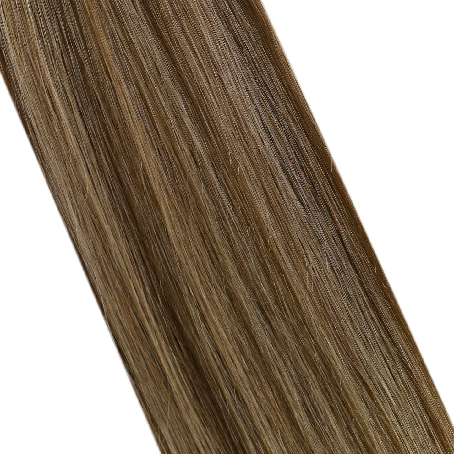 Full Shine Cold Fusion Prebonded Human Hair Extensions with Microbeads Color 18 Ash Blonde Highlighted 613 Blonde Micro Link Straight Hair 22 Inch Natural Hair Extensions for Women 50 Strands