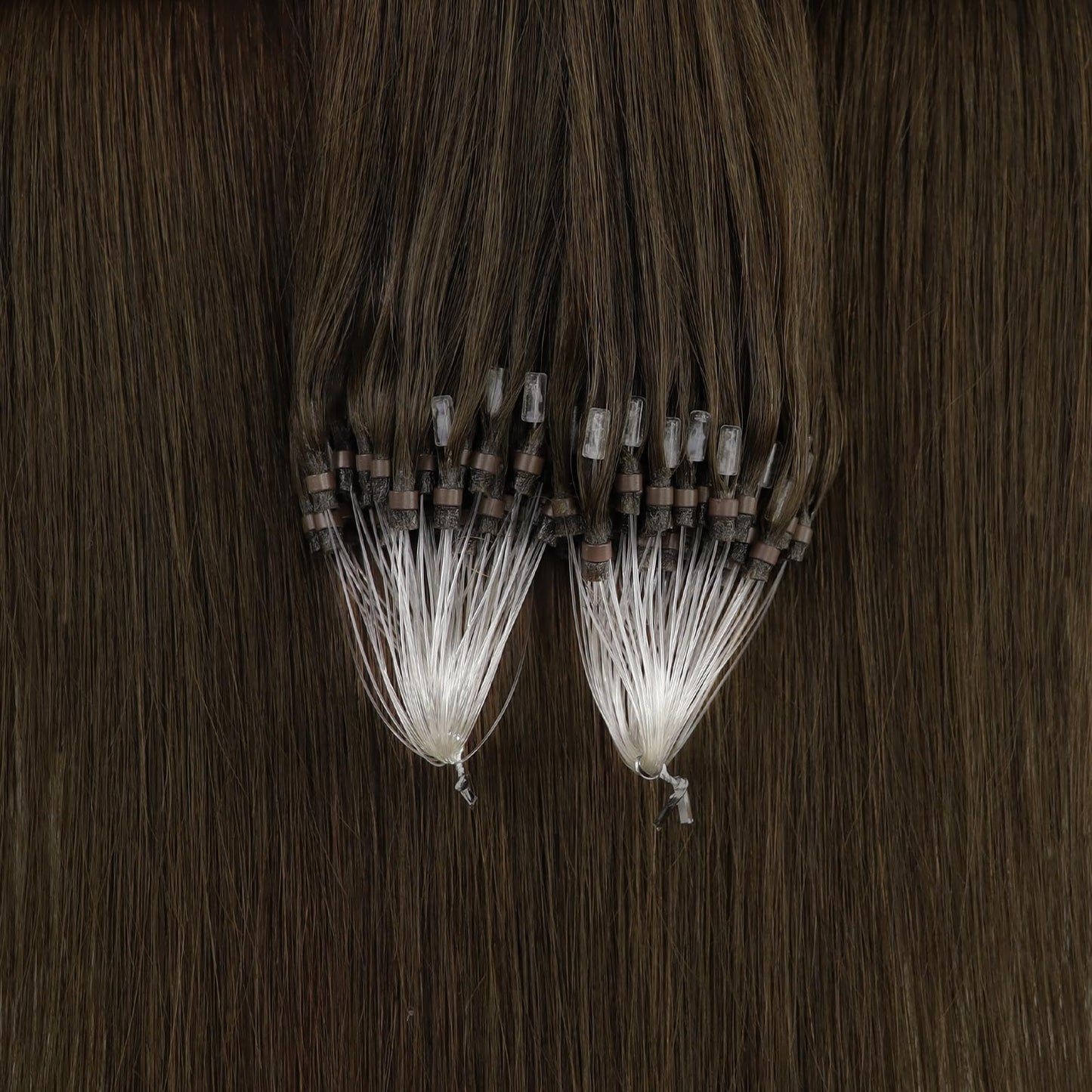 Full Shine Cold Fusion Prebonded Human Hair Extensions with Microbeads Color 18 Ash Blonde Highlighted 613 Blonde Micro Link Straight Hair 22 Inch Natural Hair Extensions for Women 50 Strands