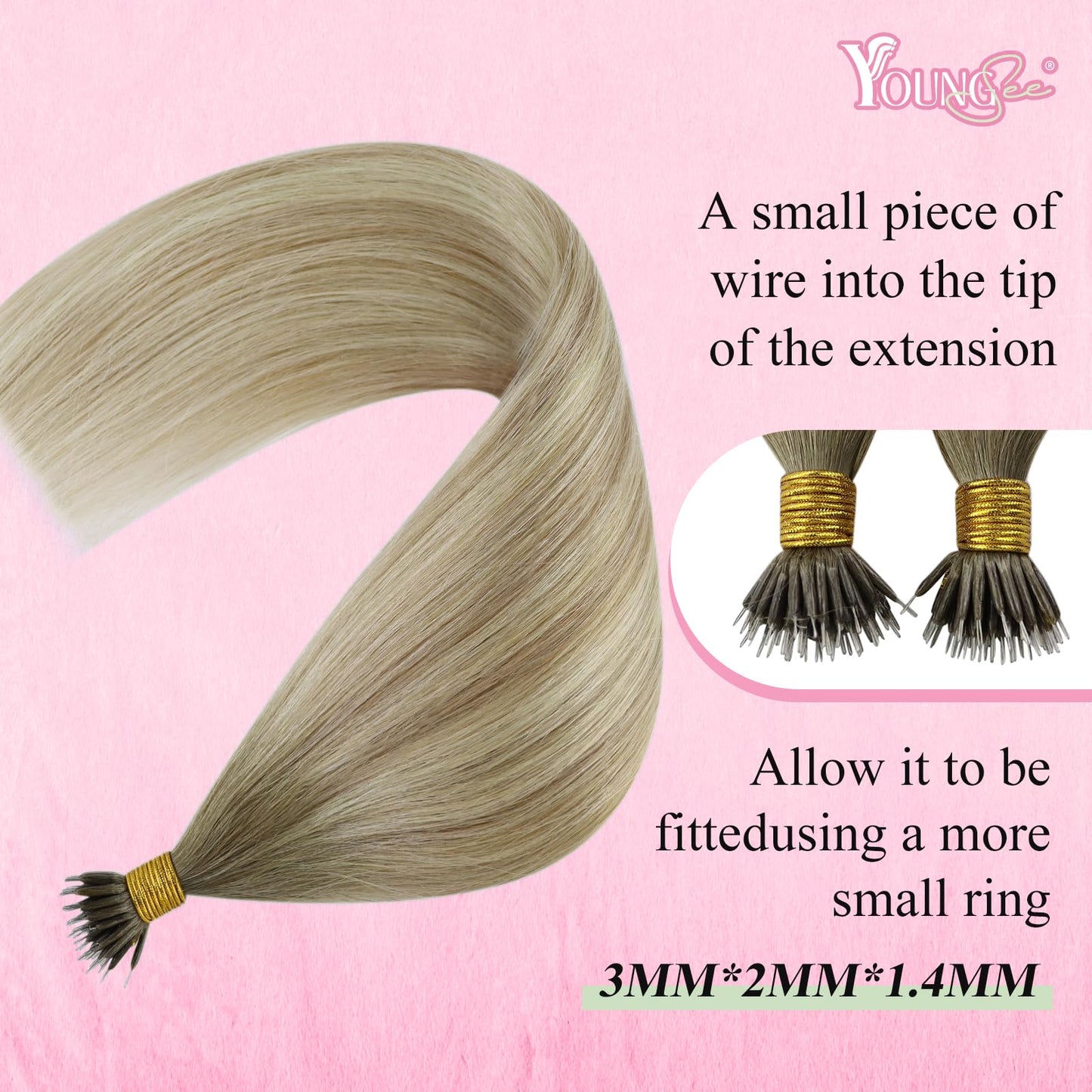 REMY premium Micro Link Hair Extensions Highlight Micro Loop Hair Extensions Real Human Hair Light Brown Highlights Blonde Micro Extensions Real Human Hair Add Hair Volume 18 Inch 50s/50g