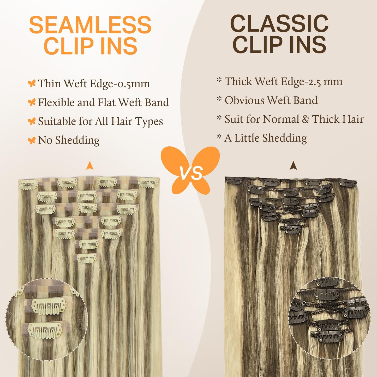 DOORES Seamless Clip in Hair Extensions Real Human Hair, Jet Black 150g 7pcs 20 Inch, Hair Extensions Clip in Human Hair Extensions Clip ins with Thin Weft Thick Straight Hair