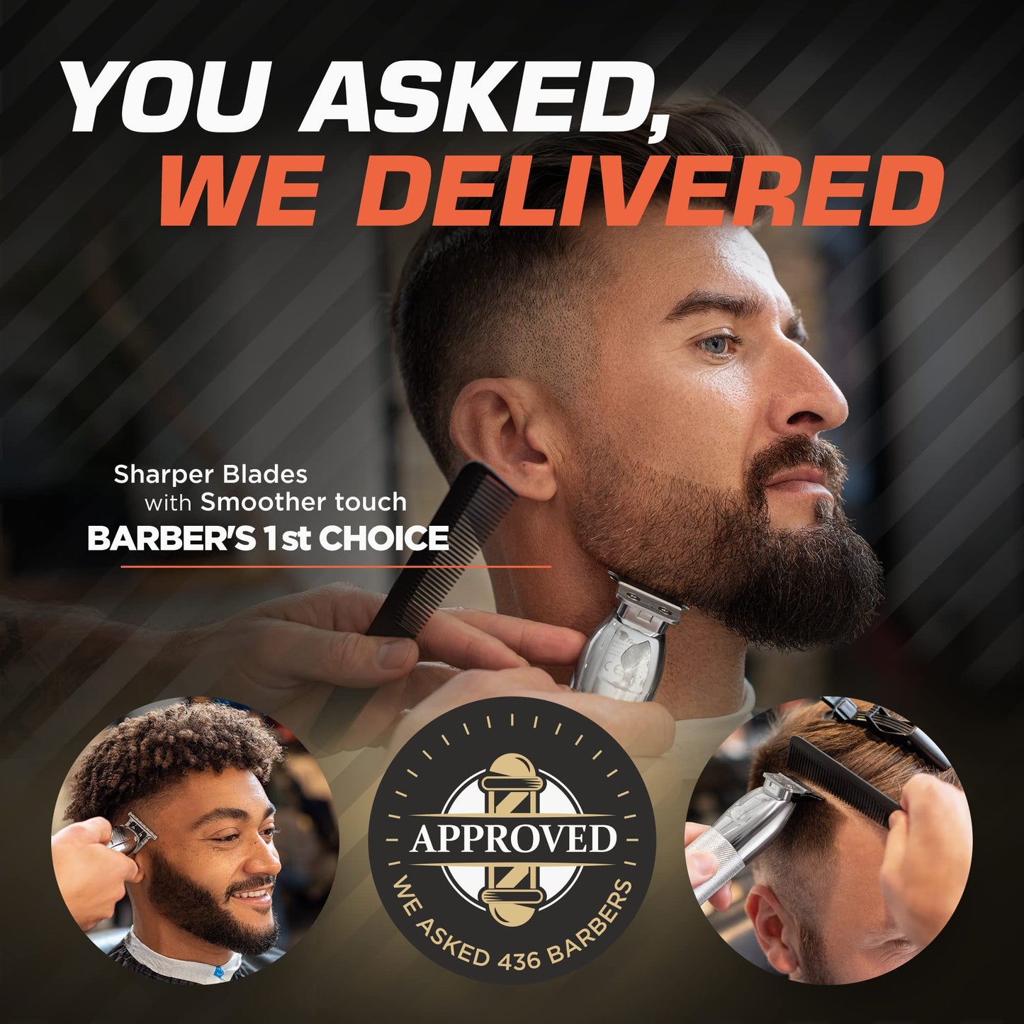 Fagaci Cordless Trimmers for Barbers - Turbo Power with Precise Cutting, Hair Liners for Men Clippers, T-Blade Trimmer for Men, Professional Zero Gapped Hair Trimmer for Men, T-Outliner Barber Trimmer