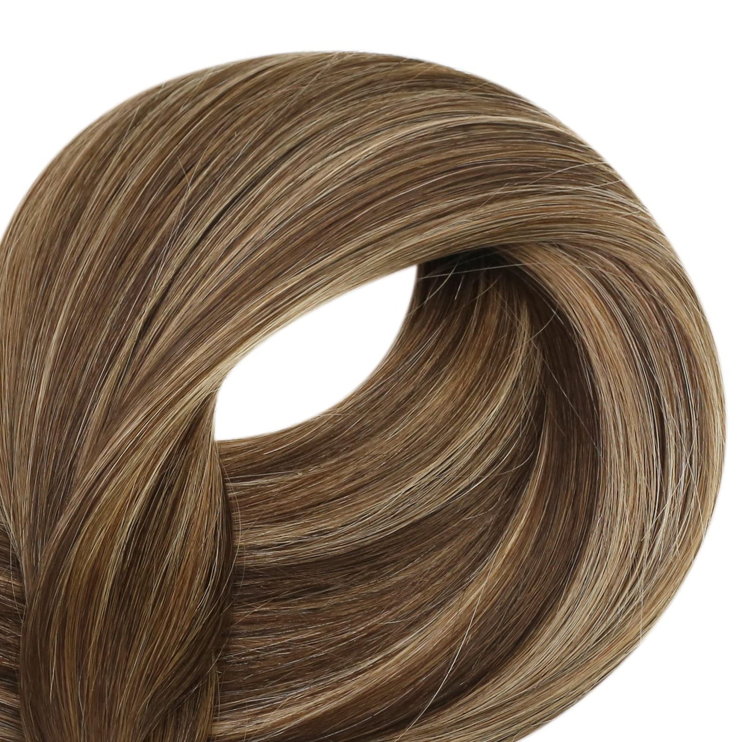 Full Shine Cold Fusion Prebonded Human Hair Extensions with Microbeads Color 18 Ash Blonde Highlighted 613 Blonde Micro Link Straight Hair 22 Inch Natural Hair Extensions for Women 50 Strands
