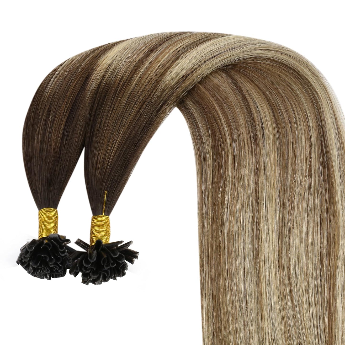 REMY premium Micro Link Hair Extensions Highlight Micro Loop Hair Extensions Real Human Hair Light Brown Highlights Blonde Micro Extensions Real Human Hair Add Hair Volume 18 Inch 50s/50g