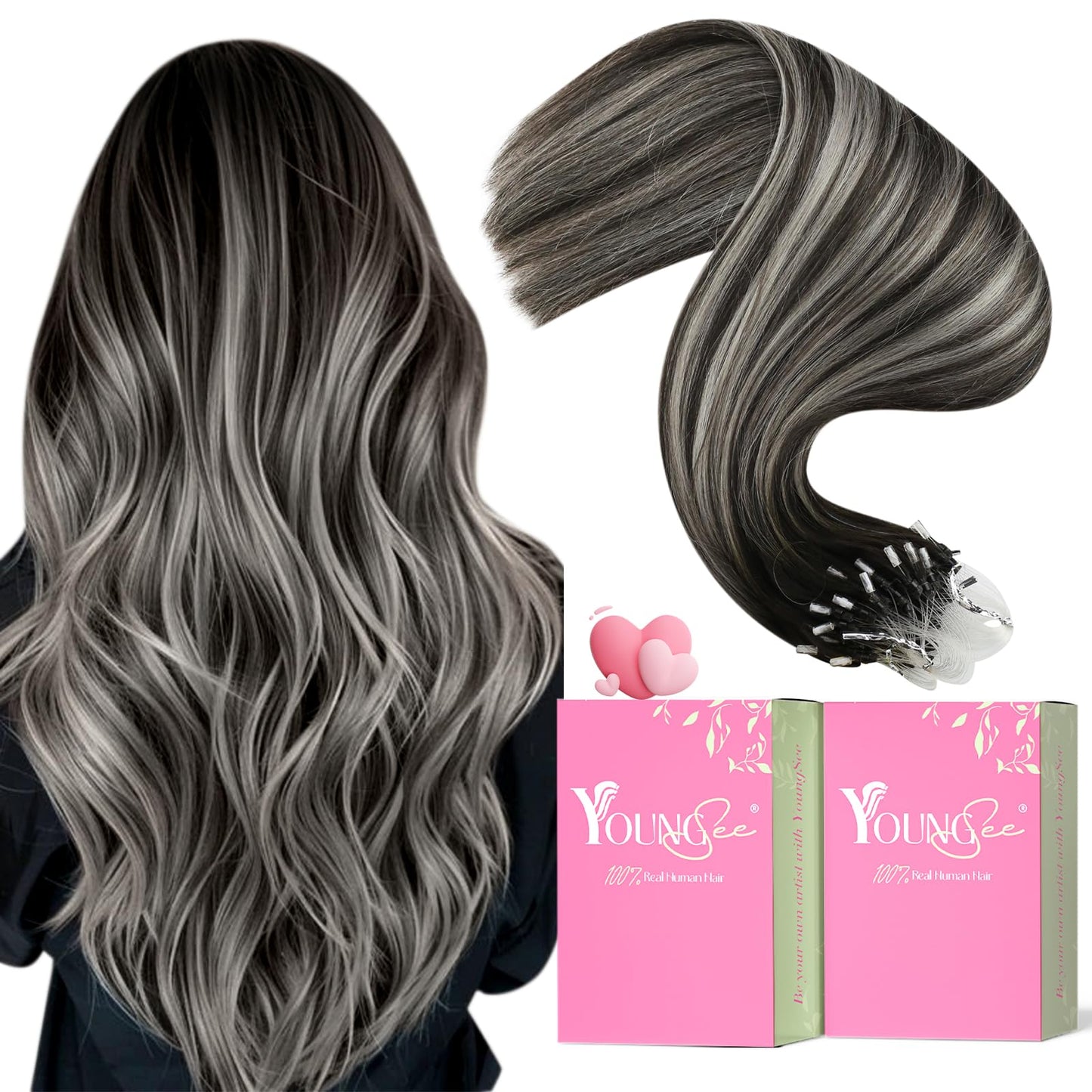 REMY premium Micro Link Hair Extensions Highlight Micro Loop Hair Extensions Real Human Hair Light Brown Highlights Blonde Micro Extensions Real Human Hair Add Hair Volume 18 Inch 50s/50g