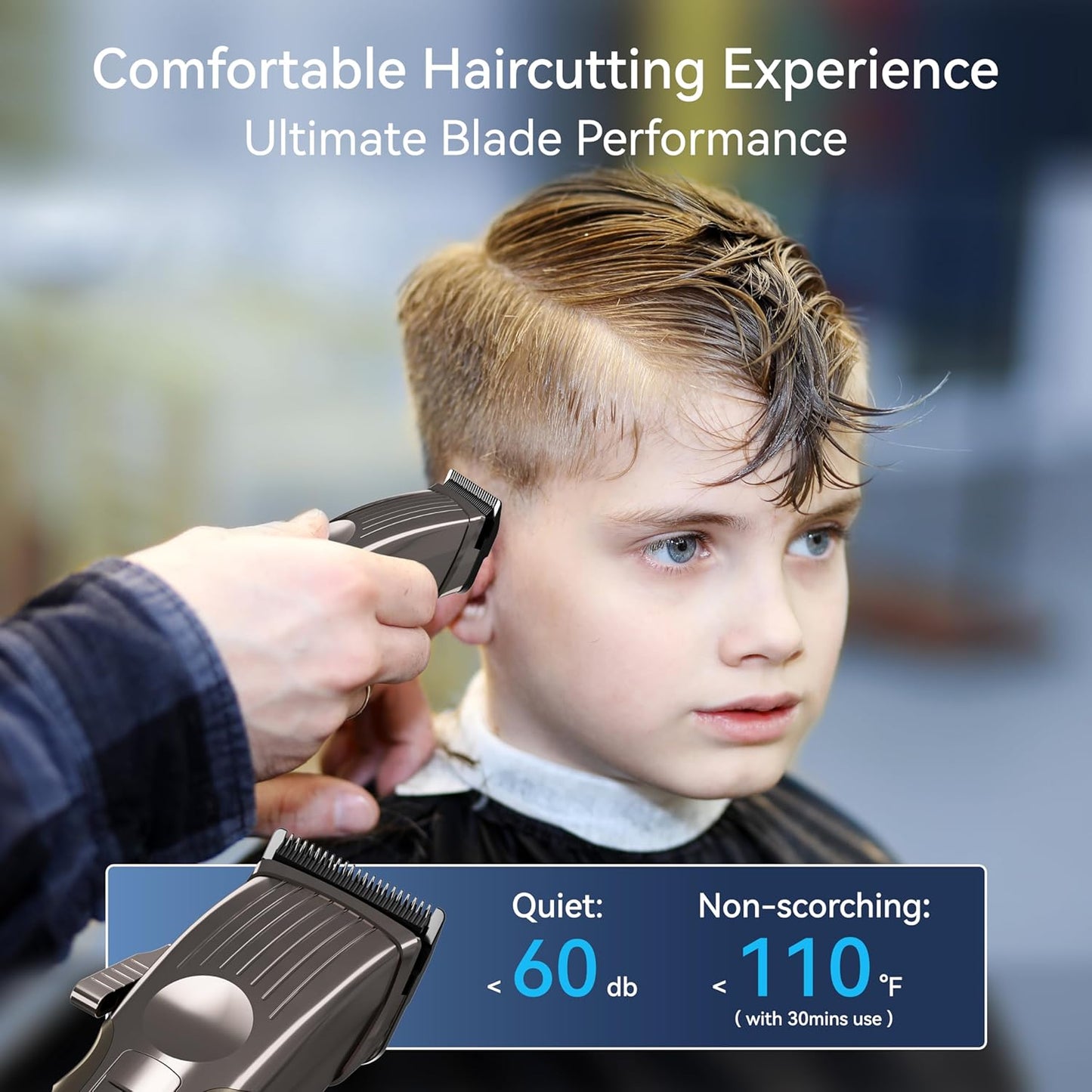 Opove H6 Professional Cordless Hair Clipper/Trimmer for Men - Salon Quality Haircutting Tool for Barbers, Stylists, Men, and Women, 3.5H Runtime with LCD Screen (Agate Gray)