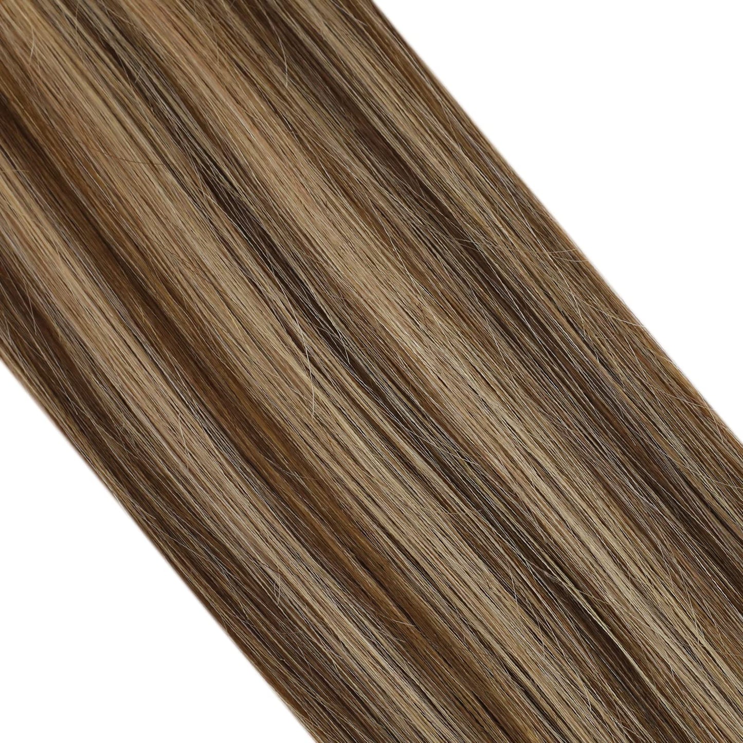 Full Shine Cold Fusion Prebonded Human Hair Extensions with Microbeads Color 18 Ash Blonde Highlighted 613 Blonde Micro Link Straight Hair 22 Inch Natural Hair Extensions for Women 50 Strands