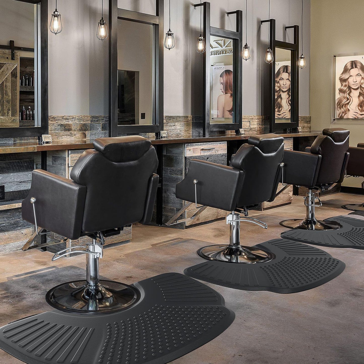 Mefeir 3' x 5' - 7/8'' Thick Salon Anti Fatigue Mat for Hair Stylist, Rectangle Comfort Barber Shop Beauty Floor Mats Under Styling Chair