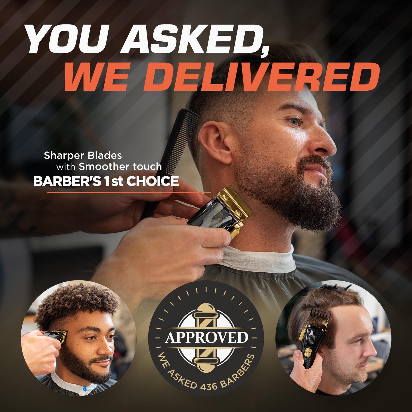 Fagaci Professional Hair Clippers for Barbers with Precise Cutting, Turbo Power Cordless Hair Clippers for Men Professional, Clippers for Hair Cutting, Maquina de Cortar Cabello, Men Hair Clippers Kit