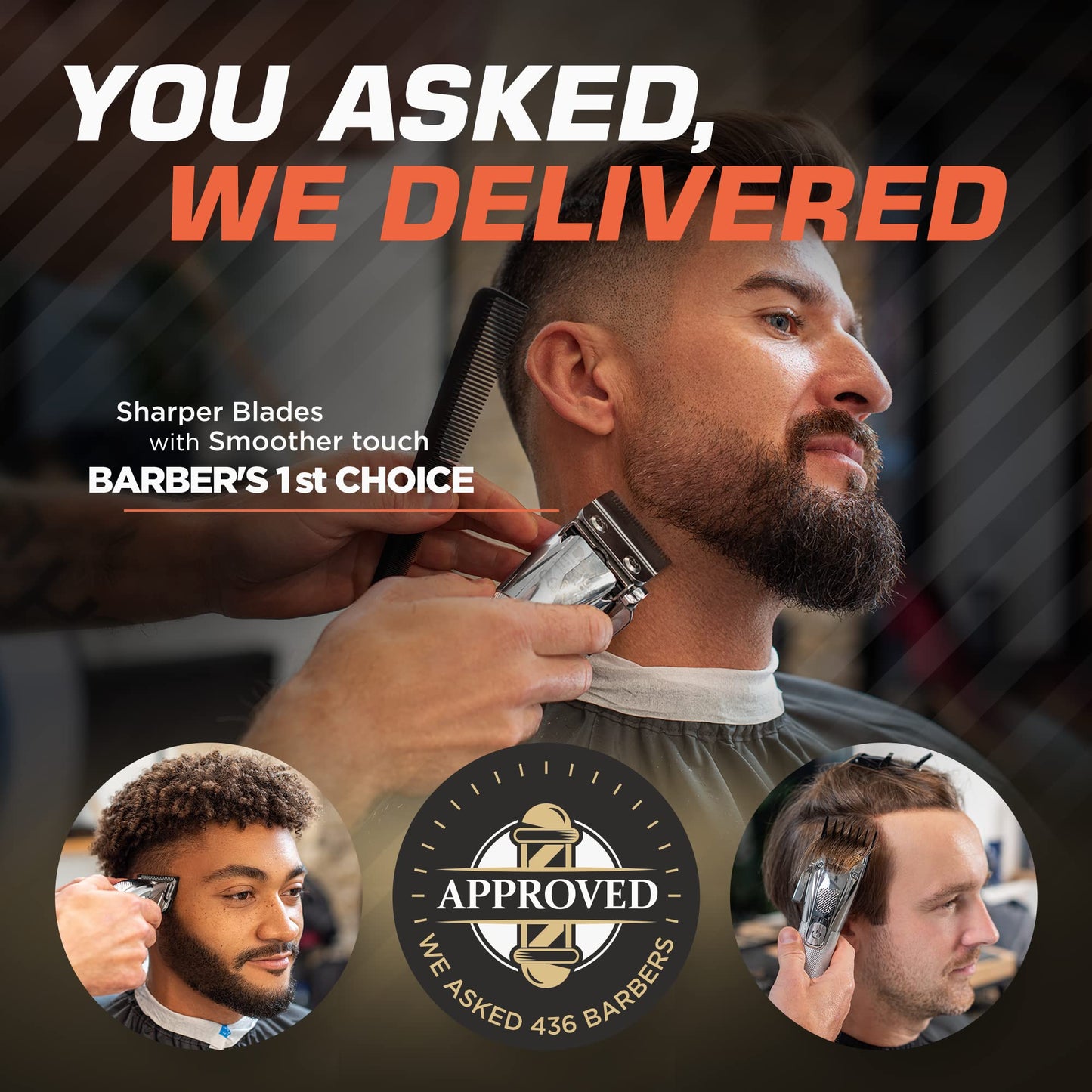 Fagaci Professional Hair Clippers for Barbers with Precise Cutting, Turbo Power Cordless Hair Clippers for Men Professional, Clippers for Hair Cutting, Maquina de Cortar Cabello, Men Hair Clippers Kit