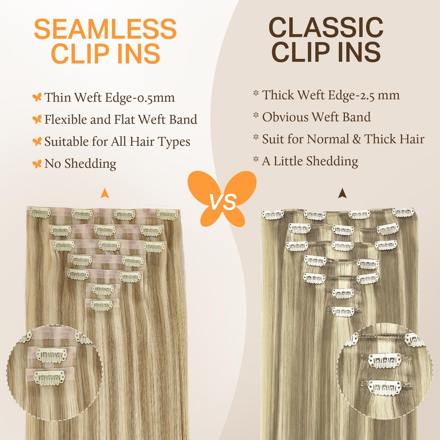 DOORES Seamless Clip in Hair Extensions Real Human Hair, Jet Black 150g 7pcs 20 Inch, Hair Extensions Clip in Human Hair Extensions Clip ins with Thin Weft Thick Straight Hair