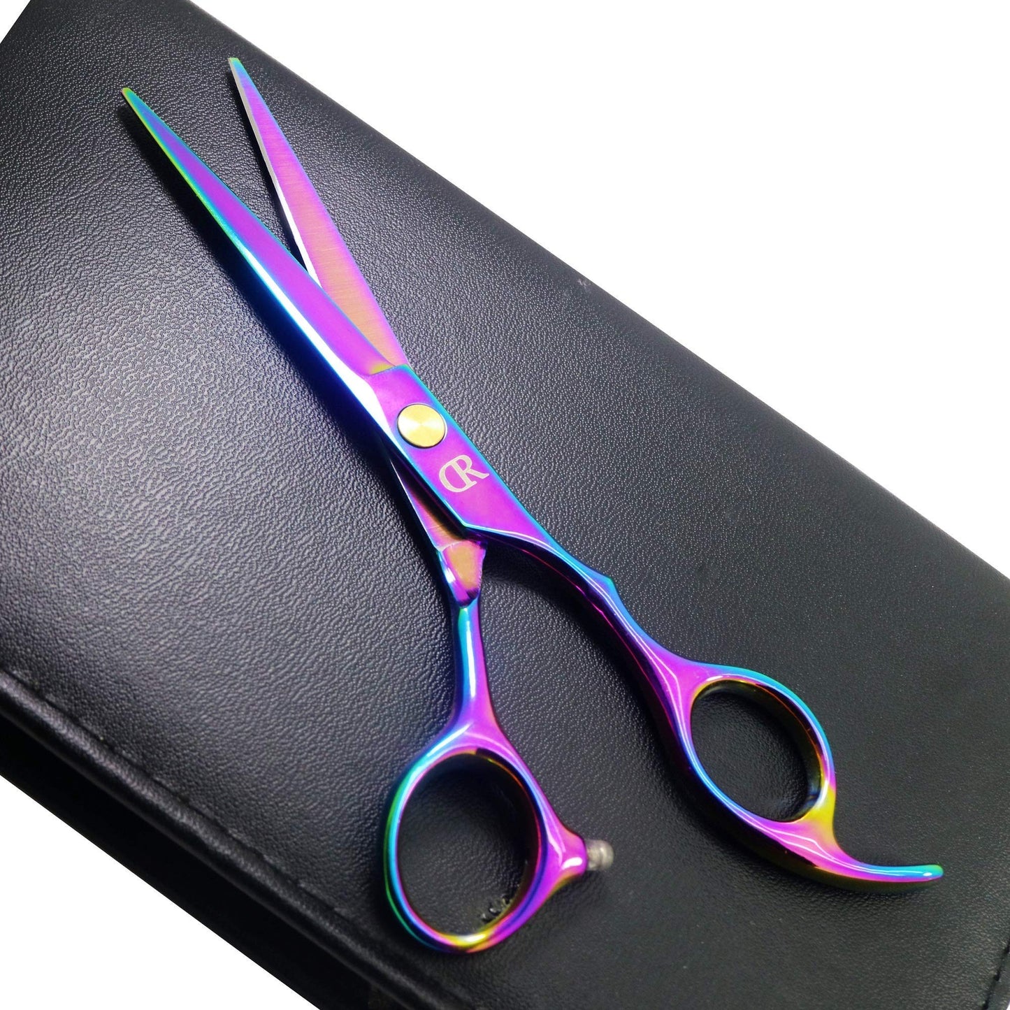 Professional Hair Cutting Shears,6 Inch Barber Hair Cutting Scissors Sharp Blades Hairdresser Haircut for Women/Men/Kids 420c Stainless Steel Rainbow Color(A)