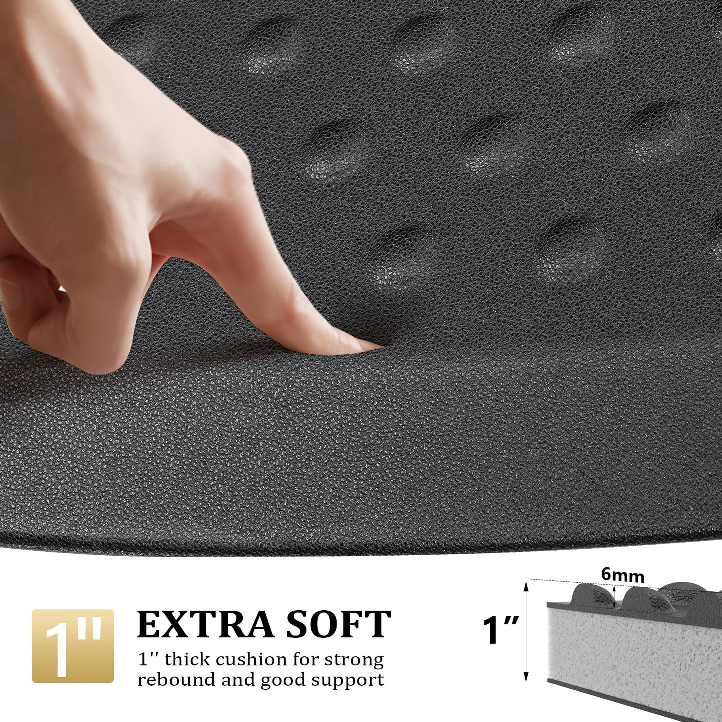 Mefeir 3' x 5' - 7/8'' Thick Salon Anti Fatigue Mat for Hair Stylist, Rectangle Comfort Barber Shop Beauty Floor Mats Under Styling Chair