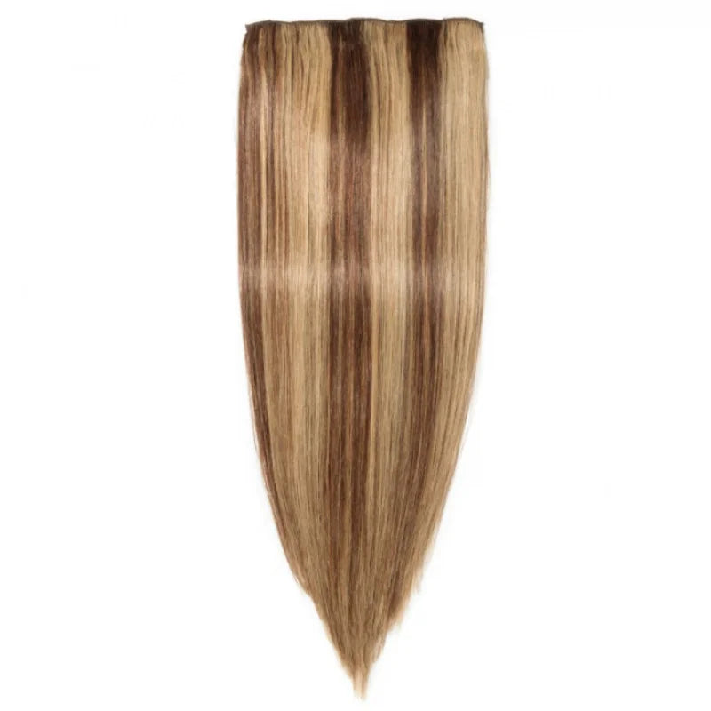 Cosplay Real Hair Wig Set Hair European and American Style Wig Female Straight Hair P4/27 Hairpiece Clip Real Human Hair Hair Ex
