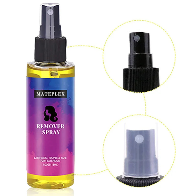 Wig Glue Remover Spray Fast Acting Tape In Hair Extensions Adhesive Remover Hair Glue Remover For Frontal Hairpiece Toupee