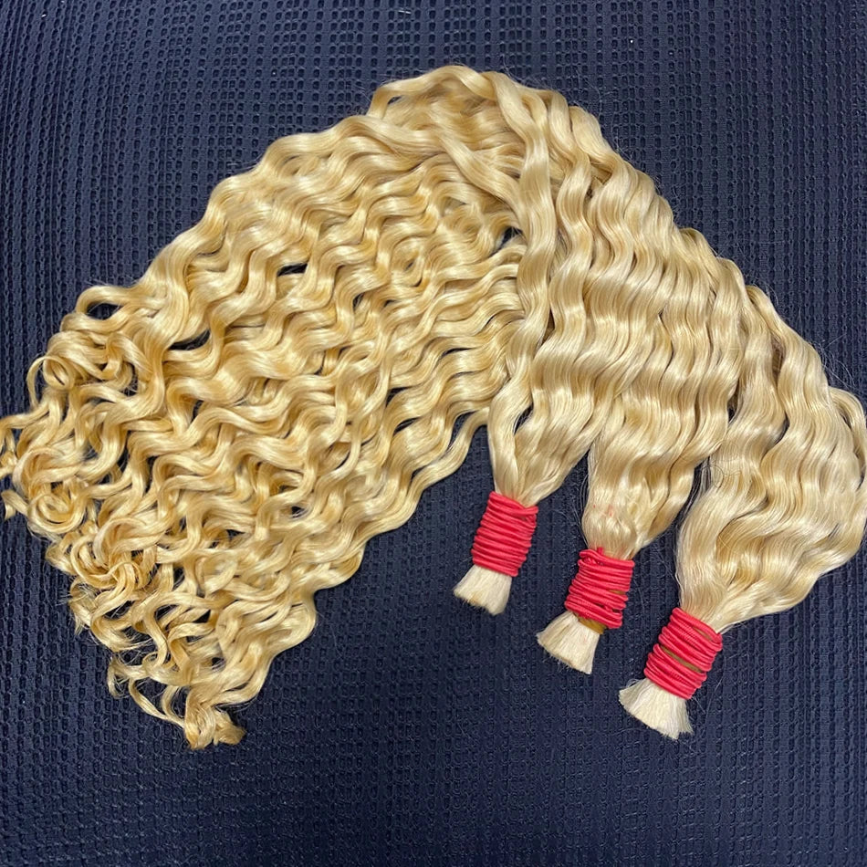 Deep Wave Double Drawn Afro Kinky Bulk Raw Vietnamese Indian Russian Brazilian Braiding Human Hair Extensions Hair Bundles Bulk