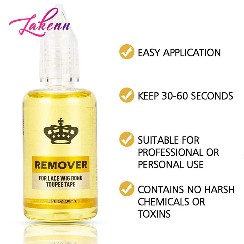 Wig Glue Remover 3 Bottles - 30Ml 1Oz Tape Hair Extension Remover Clear Adhesive Tape Liquid Glue Remover Solvent