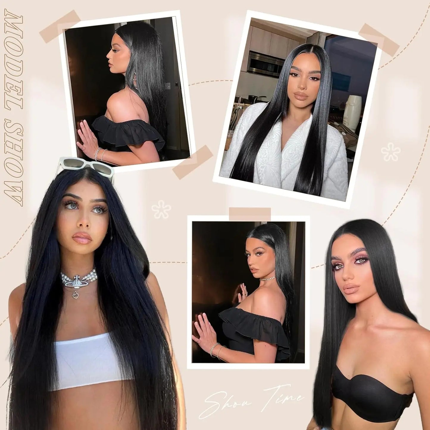 Clip In Hair Extension Natural Human Hair Straight Clip In Extension Full Head Brazilian Remy Hair Clip Hair Extension for Women
