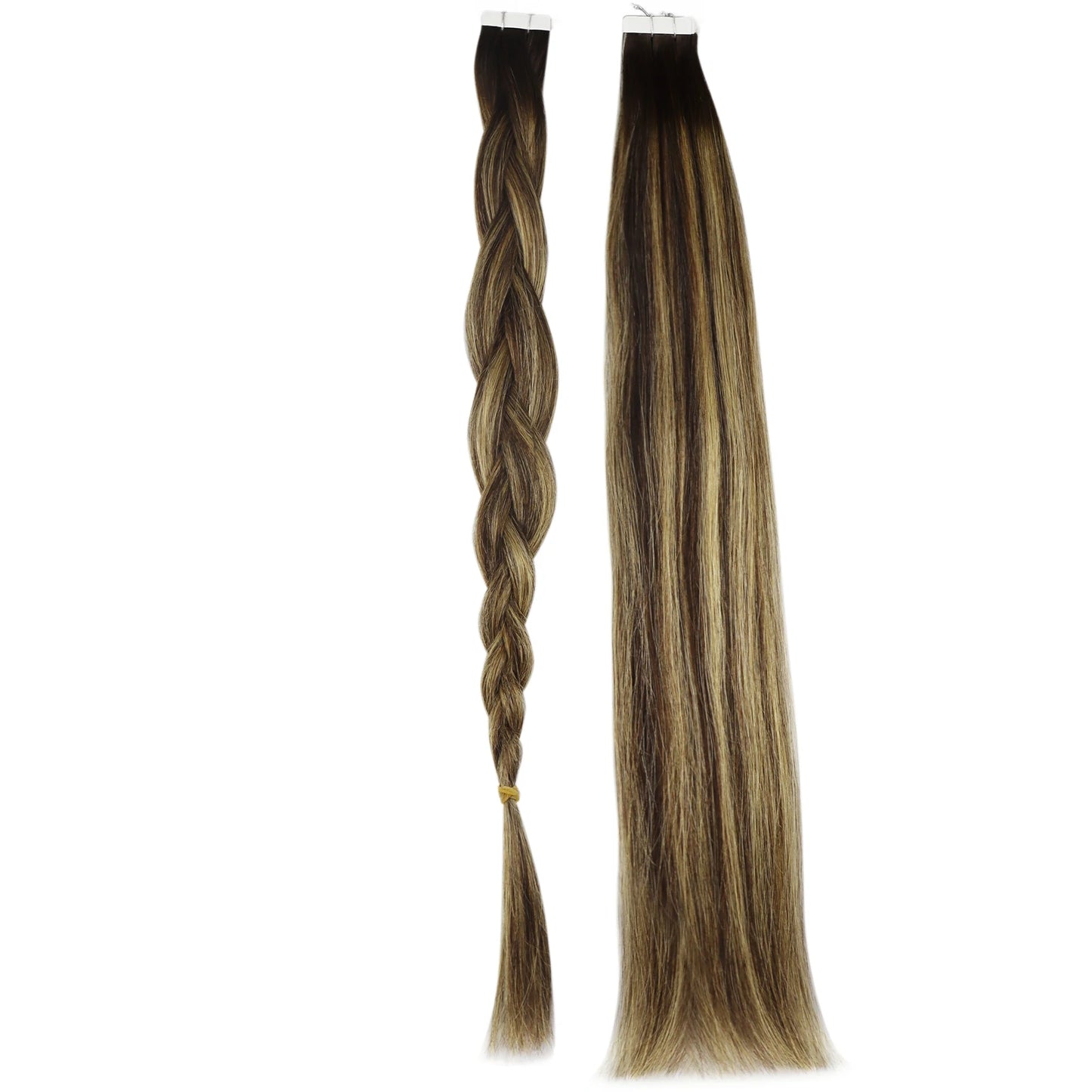 Moresoo 25G Tape in Human Hair Extensions 10 Pieces Natural Straight Remy Hair 14-24inches Blonde Hair Tape in Hair Extensions
