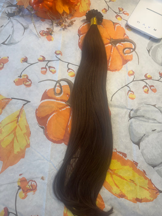 Extensions russe 100% qualité 20’’ brun foncé chesnut.100g kératine