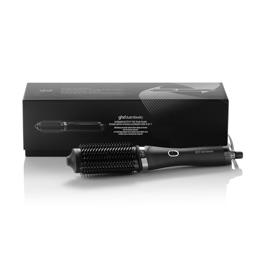 ghd Duet Blowdry-Hair Dryer Brush-Wet to Blow Dried with No Heat Damaage, 3X more Volume, 24hr Long Lasting Results, Blow Dry with No Fizz, 50% More Shine, Black/White