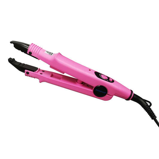 janelove Professional Hair Extensions Iron, Fusion Heat Connector Wand, Pre Bonded Hair Extensions Iron Kit Glue Gun Tool, UK Plug, 210°F-390°F Temperature Adjust (Pink)