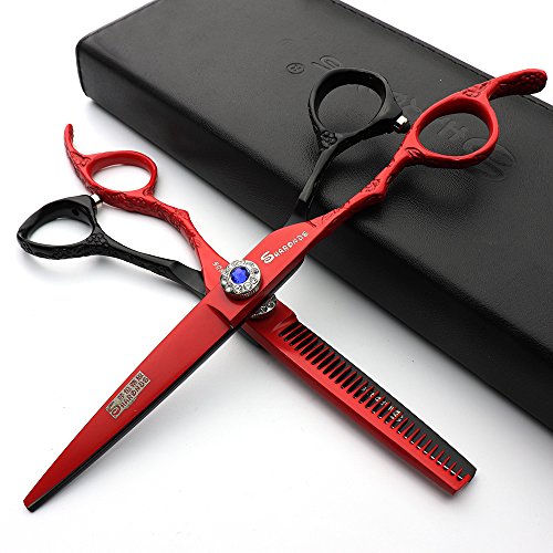 6 Inch Professional Left Handed Hairdressing Scissors Set 440C Hairdressing Scissors (3PCS-B)