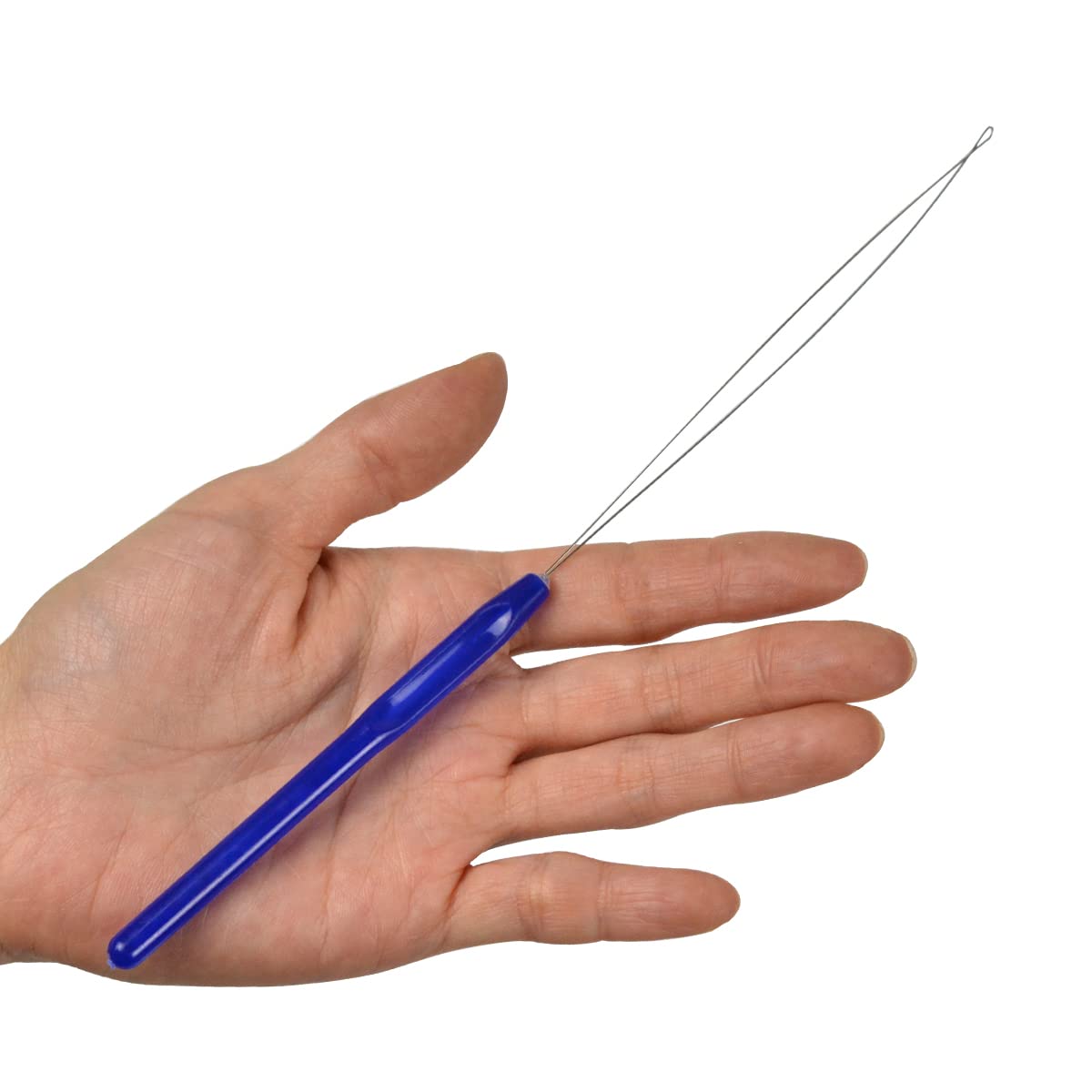 10 Pcs Hair Extension Loop Needle Threader Pulling Hook Tool and Bead Device Tool Loop Threader for Micro Rings beads and Hair or Feather Extensions (Black)
