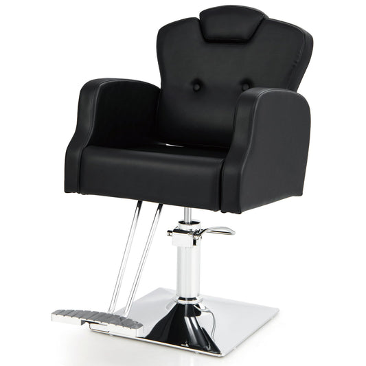 S AFSTAR Hydraulic Barber Chair, 360 Degrees Rolling Swivel Salon Chairs w/Adjustable Headrest & Seat Height, Durable Hydraulic Pump, 330 LBS Load Capacity, Beauty Spa Chair Hair Salon Chair