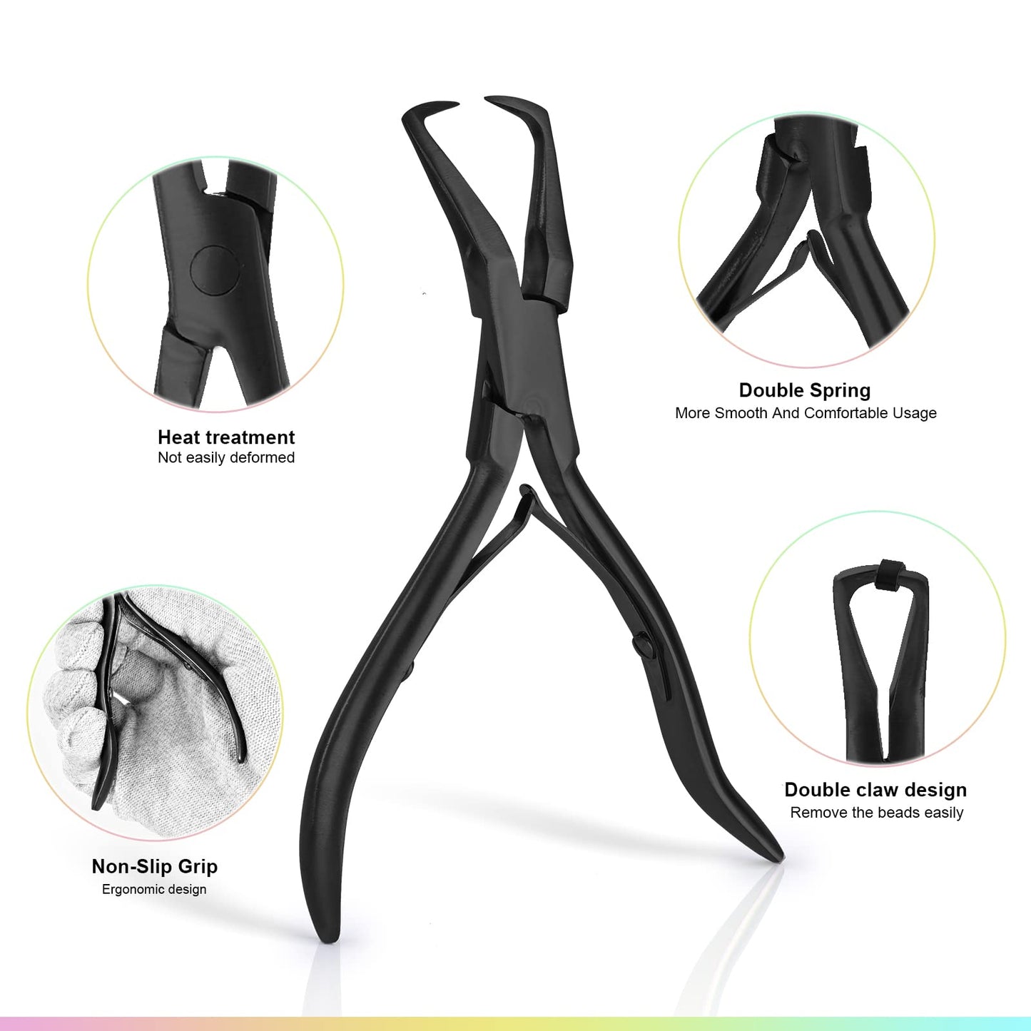 EHDIS Tape in Hair Extensions Pliers Stainless Steel Flat Surface Extensions Tape Sealing Clamp Pliers Tool (Type A)