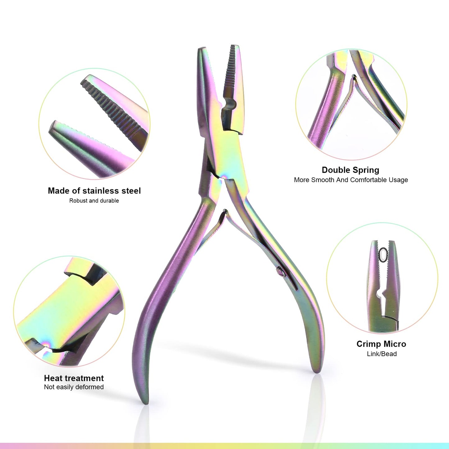 EHDIS Tape in Hair Extensions Pliers Stainless Steel Flat Surface Extensions Tape Sealing Clamp Pliers Tool (Type A)