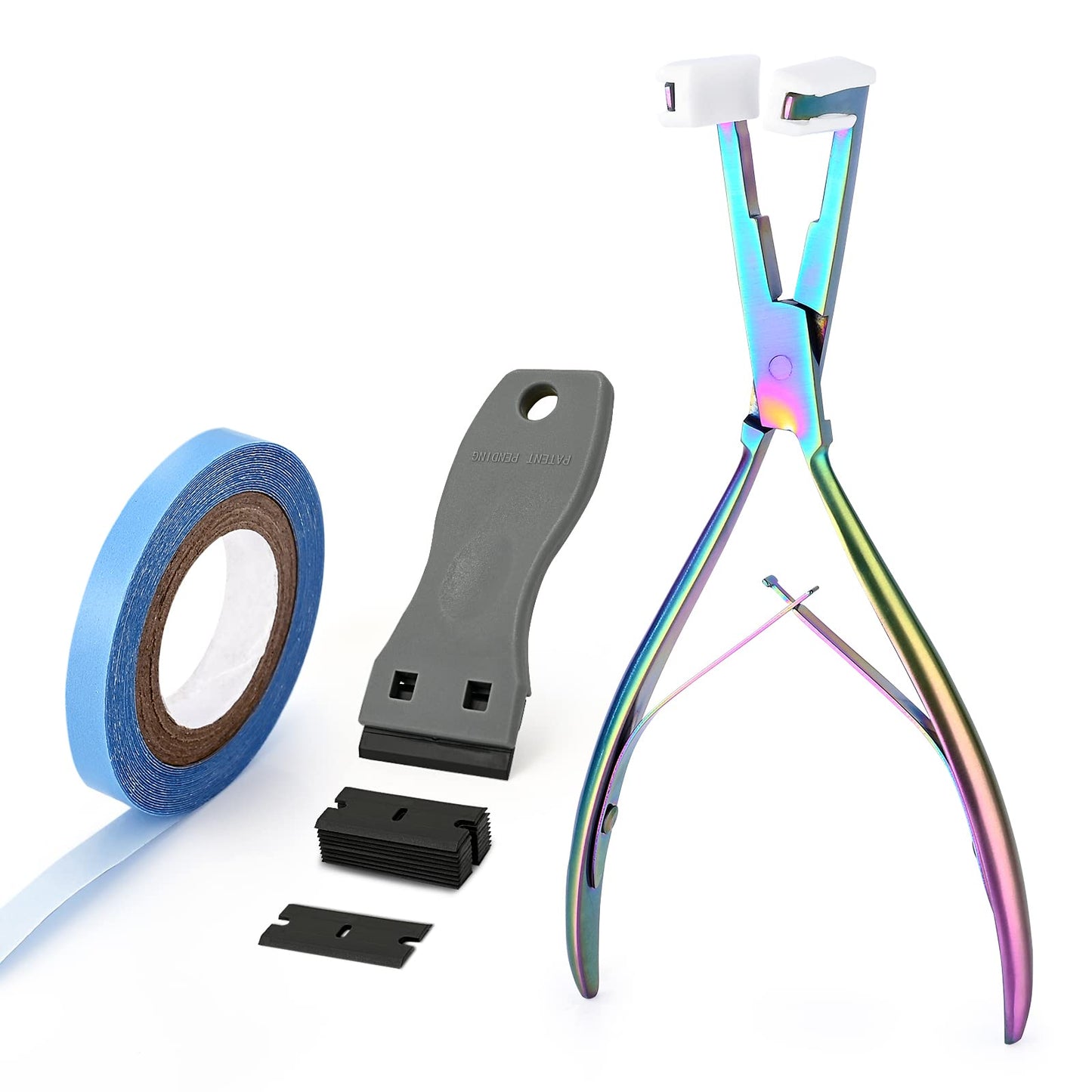 EHDIS Tape in Hair Extensions Pliers Stainless Steel Flat Surface Extensions Tape Sealing Clamp Pliers Tool (Type A)