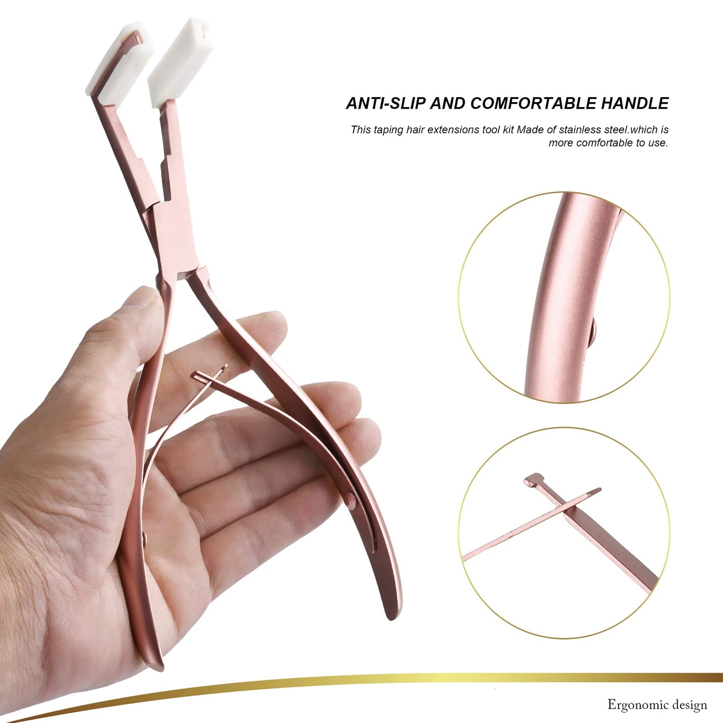 EHDIS Hair Extension Tool Tape in Hair Extensions Plier Stainless Steel Flat Surface Extensions Tape Sealing Clamp Pliers Tool (Multi)