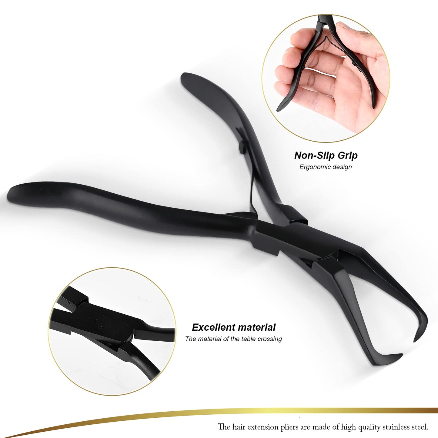 EHDIS Tape in Hair Extensions Pliers Stainless Steel Flat Surface Extensions Tape Sealing Clamp Pliers Tool (Type A)