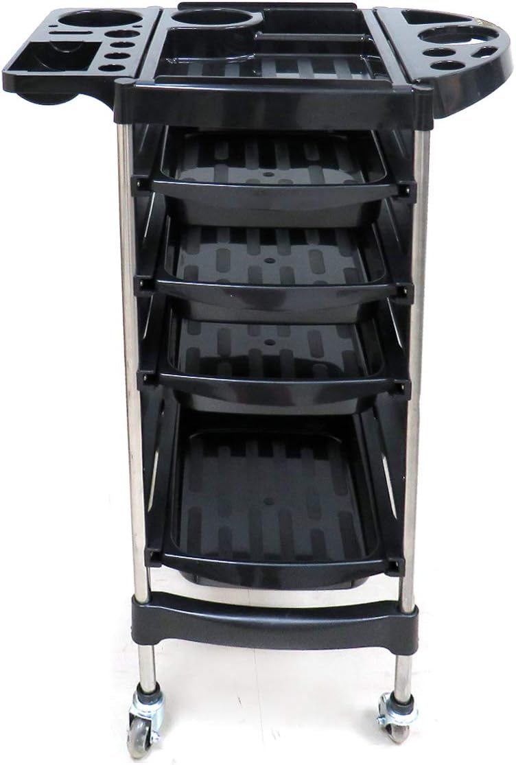 GreenLife® Salon SPA Hairdressing Trolley Salon Cart Beauty Tray Storage Cart Coloring with Hair Dryer Holder 4 Drawers Wheels
