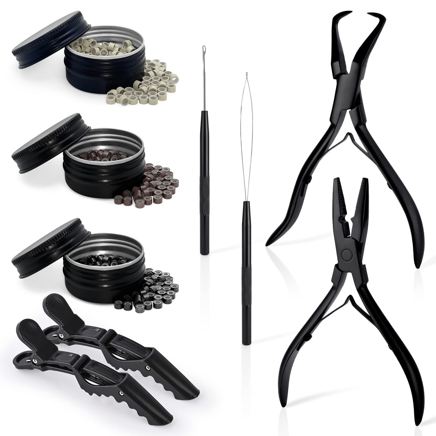 EHDIS Tape in Hair Extensions Pliers Stainless Steel Flat Surface Extensions Tape Sealing Clamp Pliers Tool (Type A)