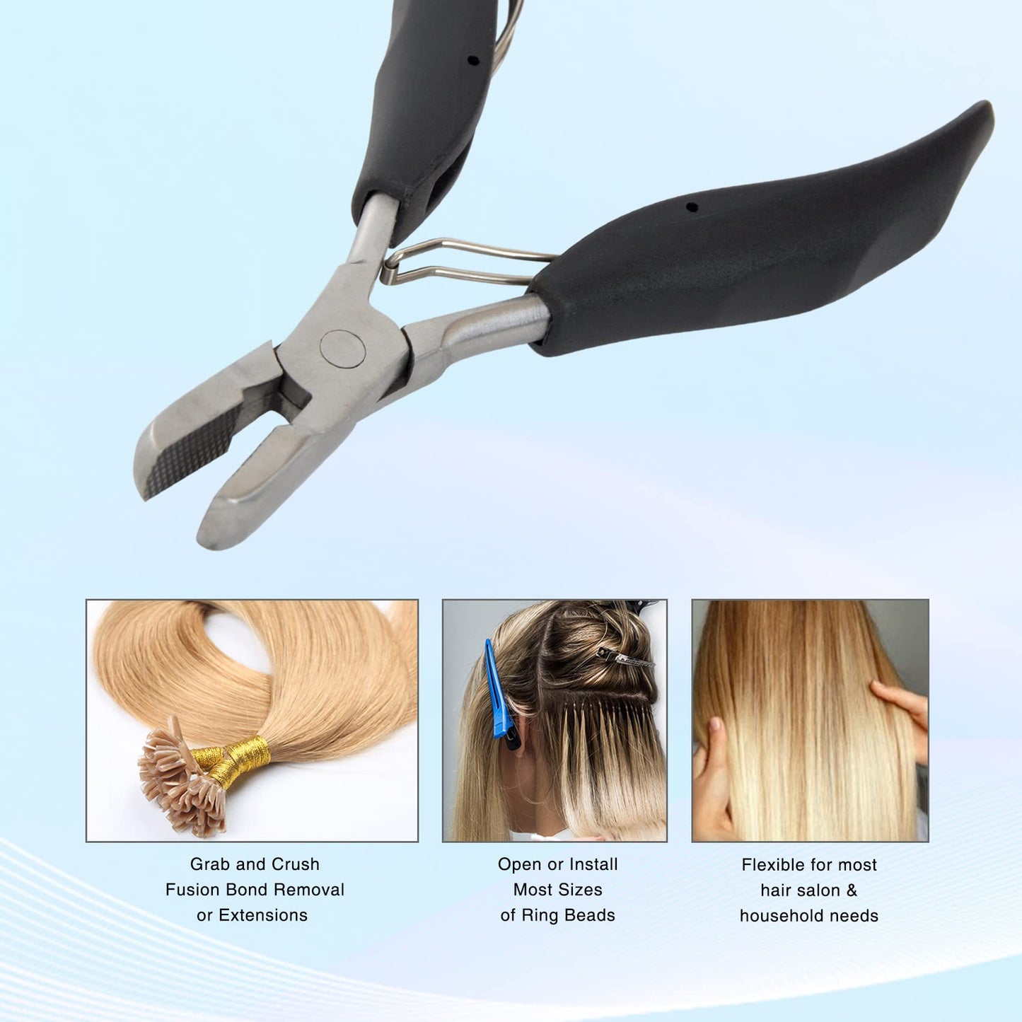 Fusion Hair Extension Crusher Hair Extension Remove Tool for Keratin Hair Extensions Microlink Beads Tool